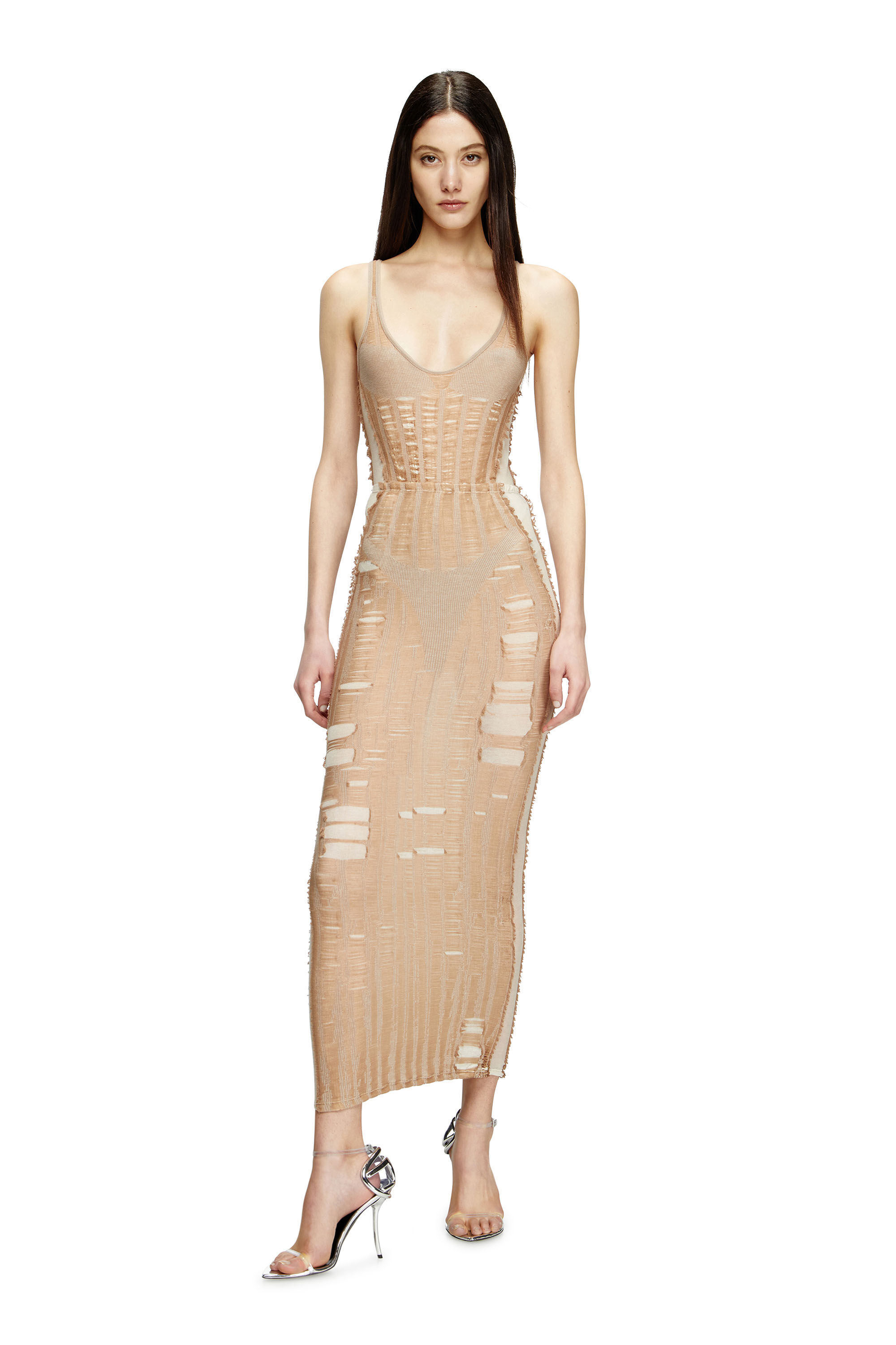 Diesel - M-CALIPSO-BODY, Female's Seamless bodysuit with lingerie illusion in Beige - 1