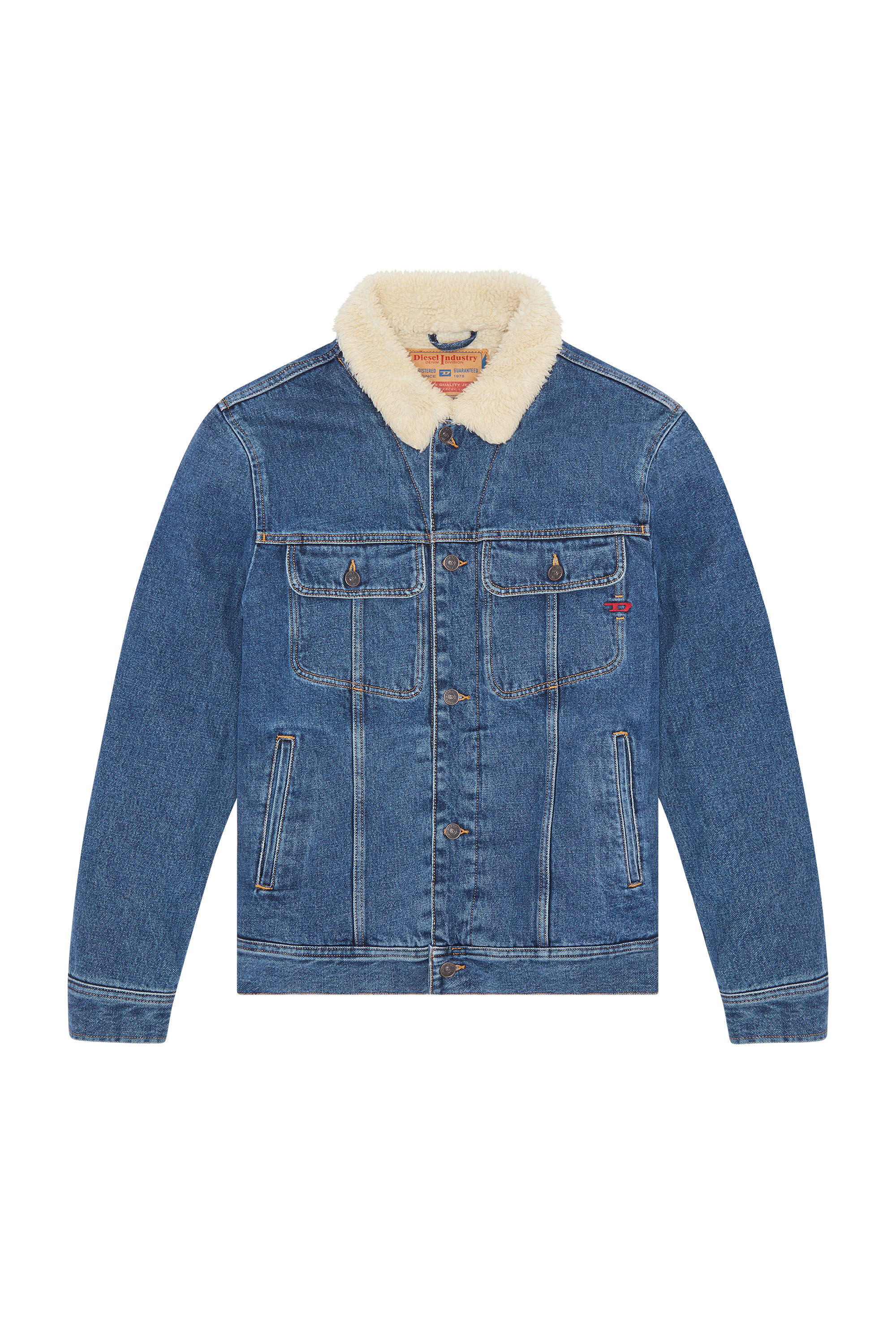 Men s Regular fit teddy lined trucker jacket D BARCY T Diesel