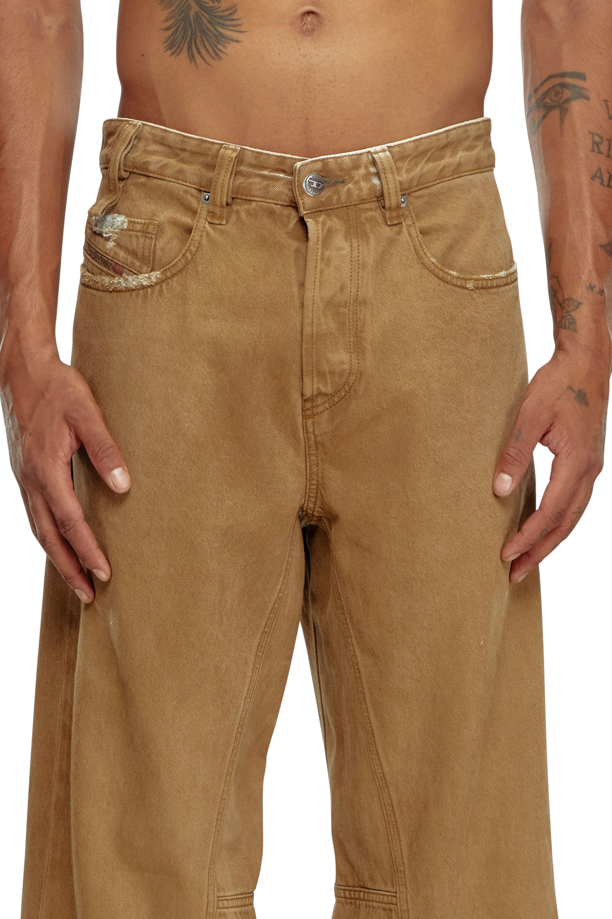 Diesel - Male Straight Jeans 2001 D-Macro 09J82, Light Brown - Image 5