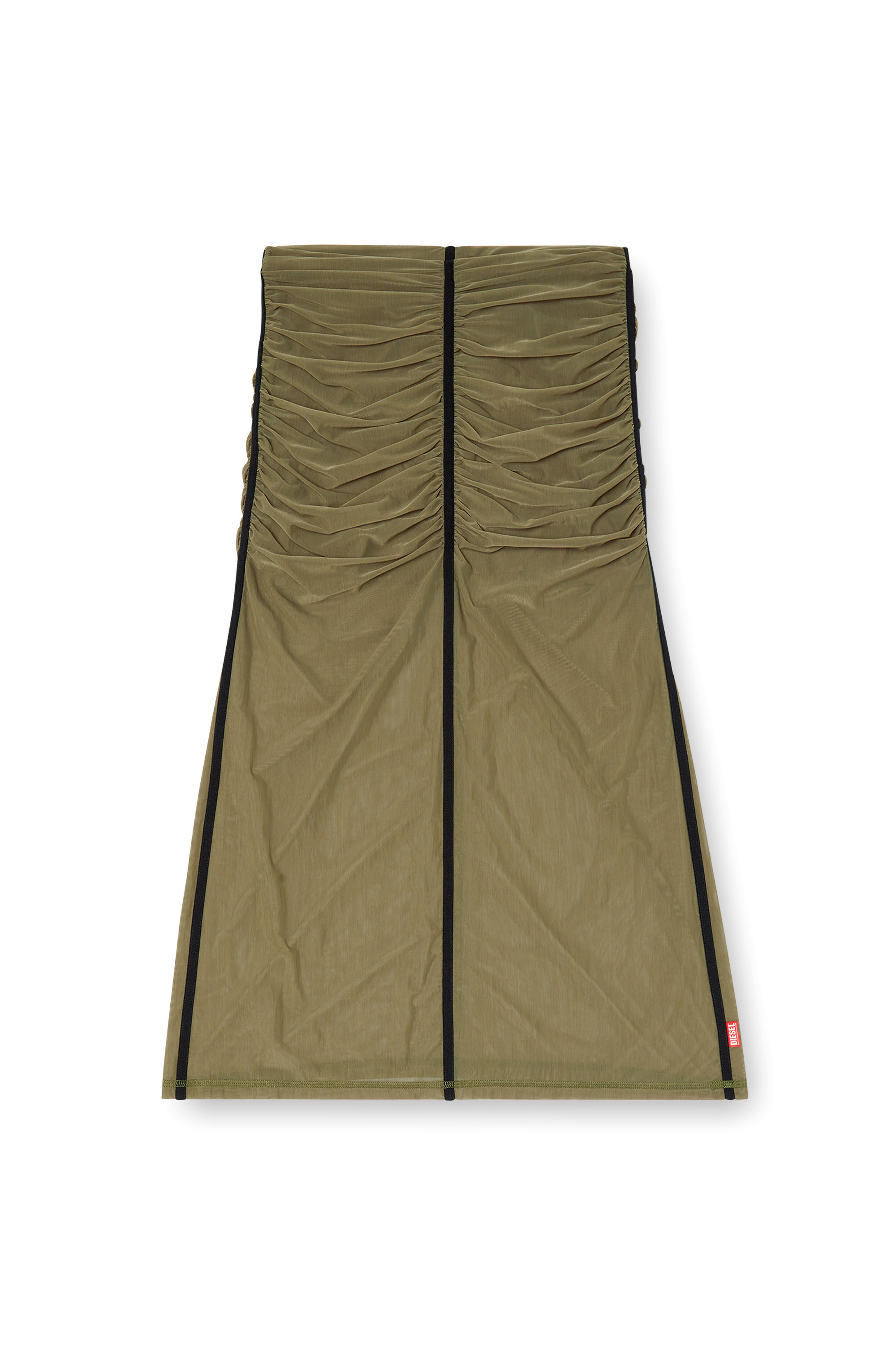 Diesel - O-IRA, Female's Gathered stretch skirt in Olive Green - 2
