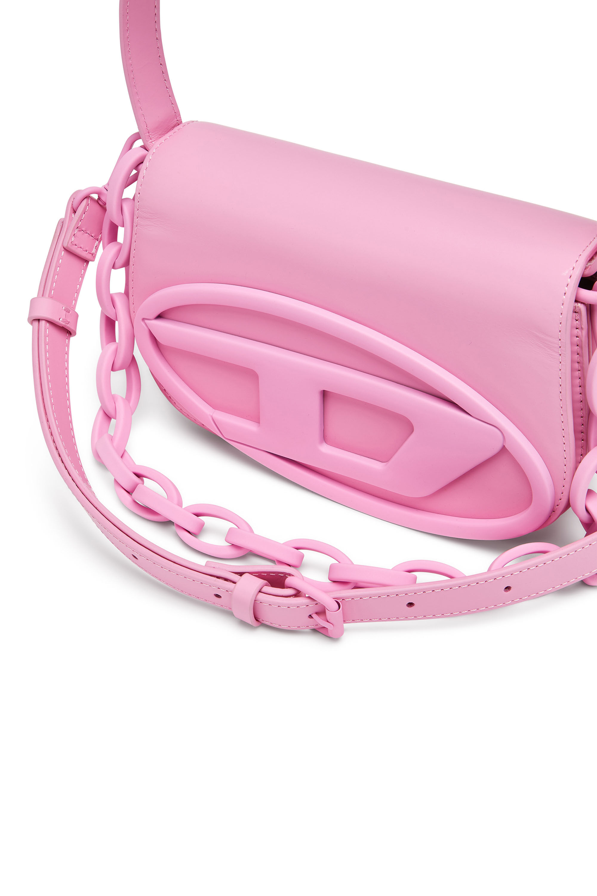Pink leather bag sale