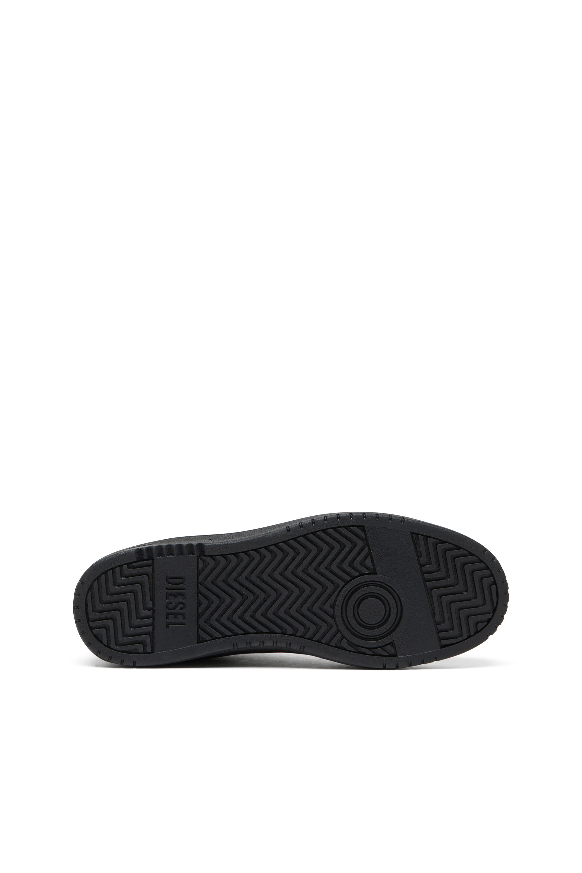 Diesel - S-OVAL SKATE LOW, Male's S-Oval Skate-Fabric-panelled leather sneakers in Black - 5