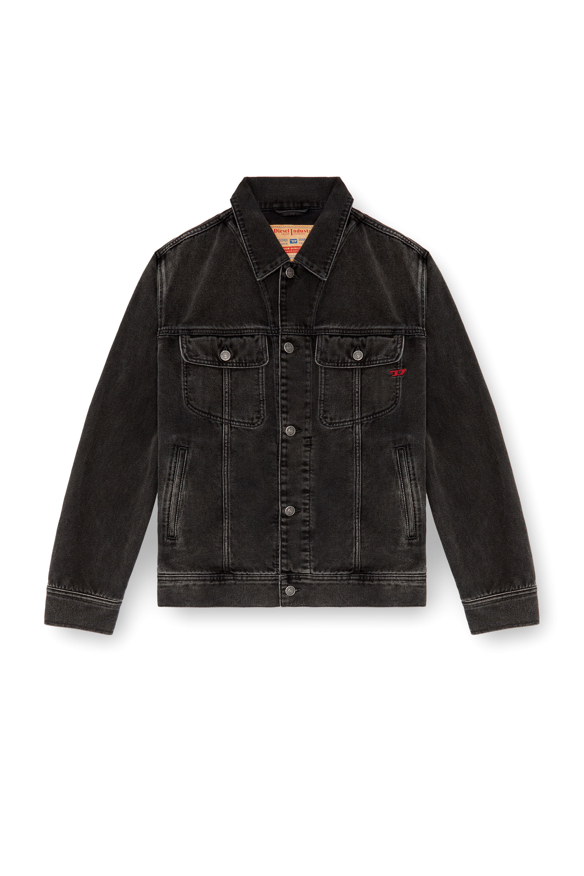 Men s Regular fit trucker jacket Black Diesel