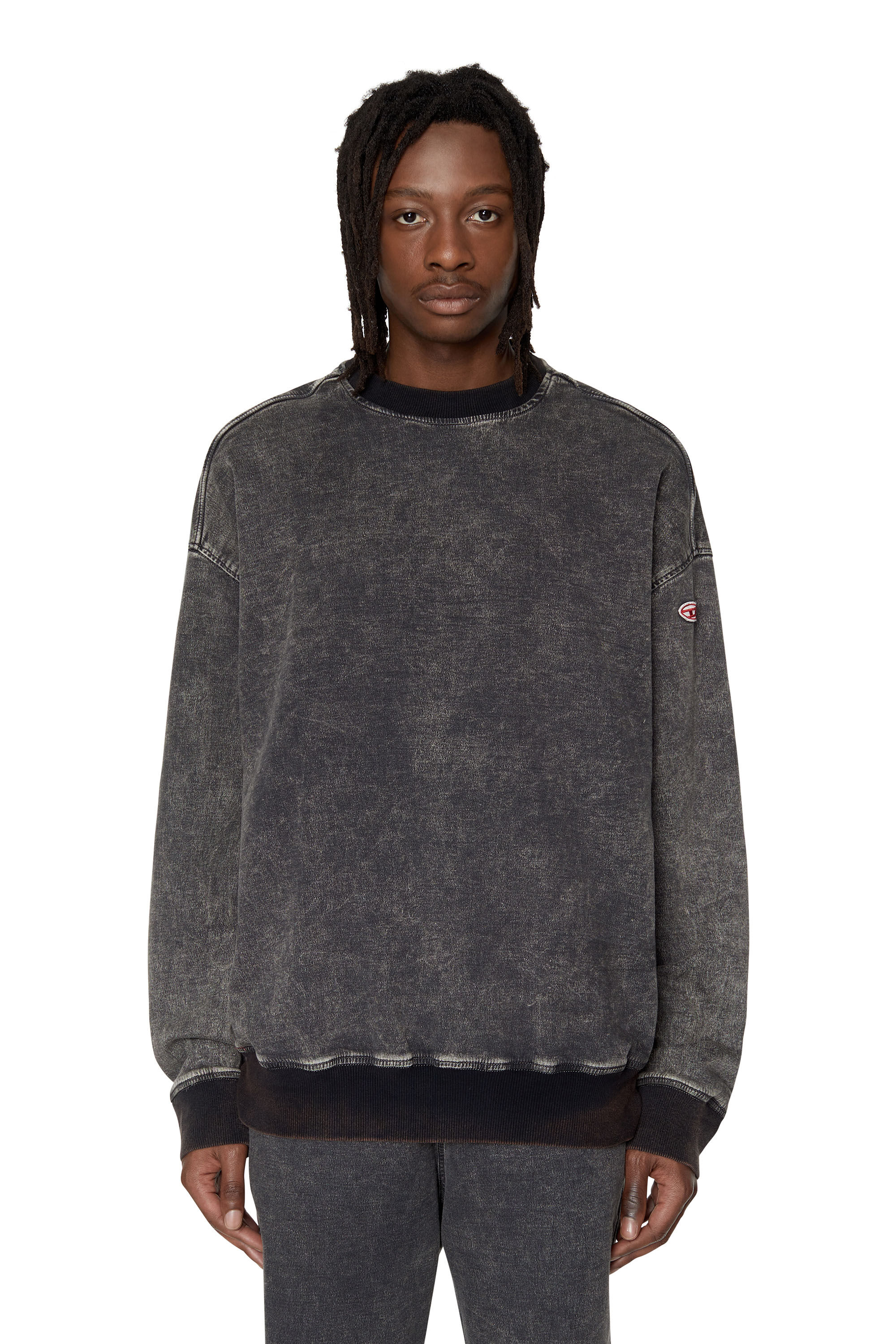 D-KRIB-NE Man: Responsible sweatshirt in Denim | Diesel Library