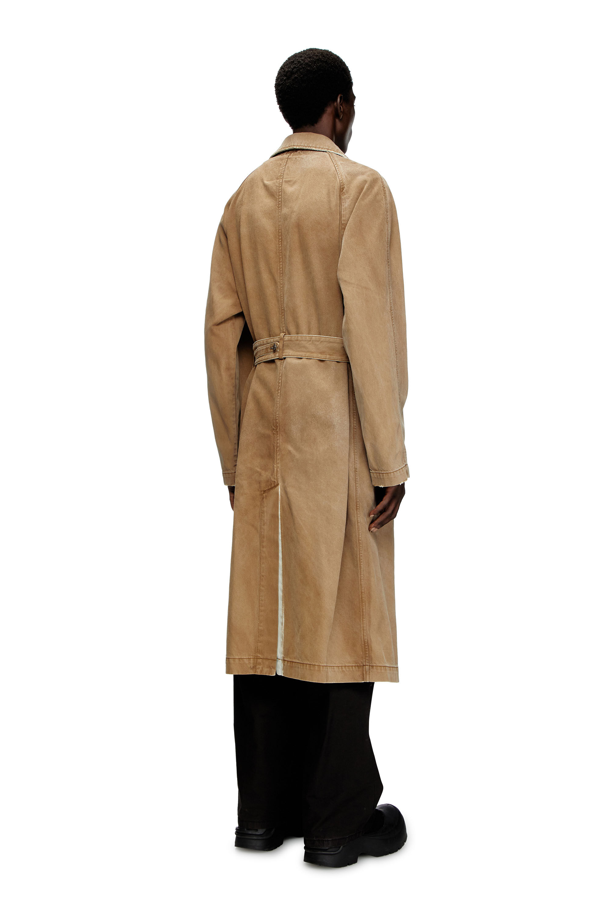 Diesel - D-DELIRIOUS-D, Trench-coat en denim effet sali Mixte in Marron - 5