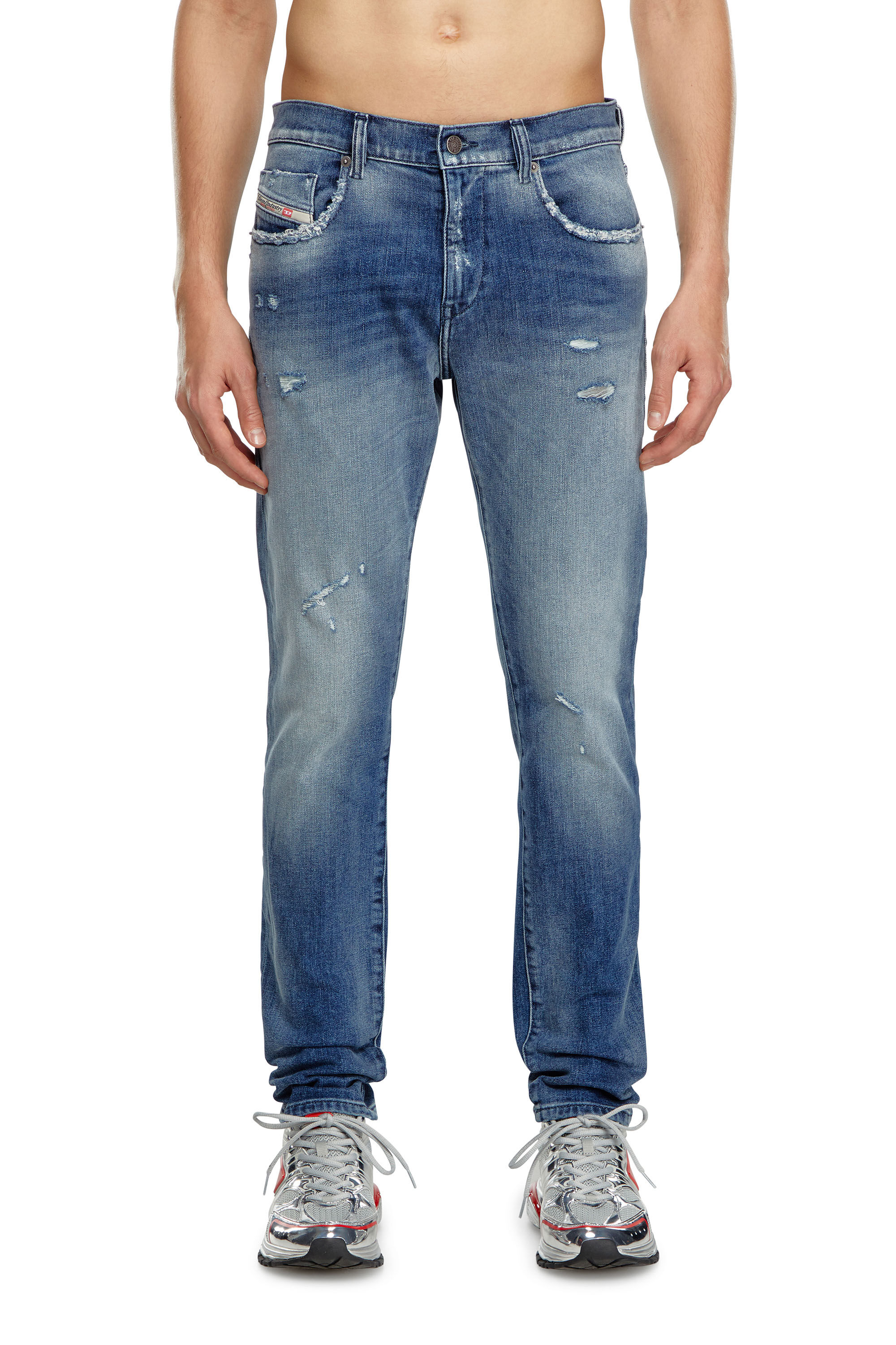 Diesel - Homme Slim Jeans 2019 D-Strukt 09J61, Bleu moyen - Image 3