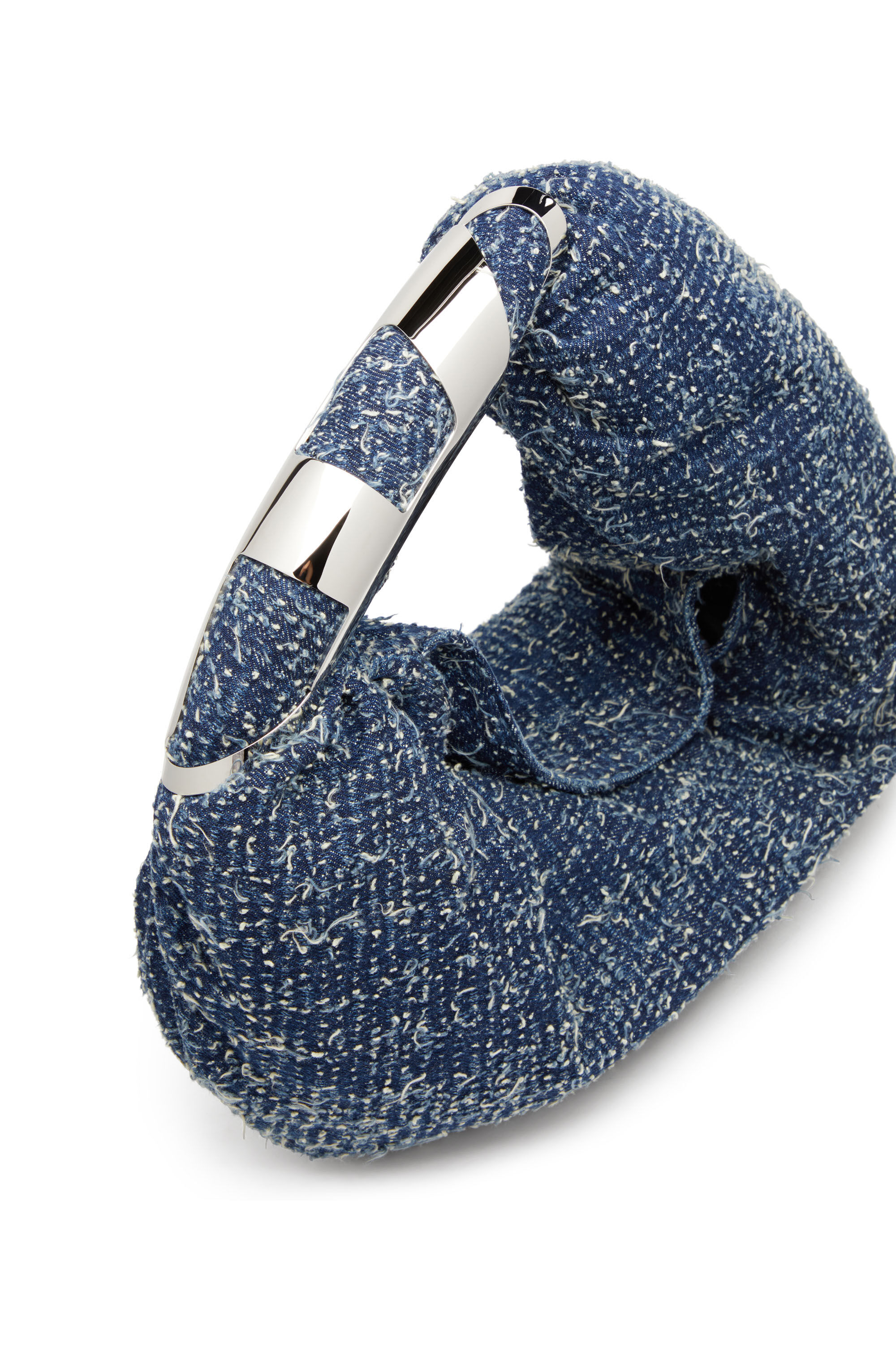 Diesel - GRAB-D HOBO S, Female's Grab-D S-Hobo bag in bouclé denim in Blue - 5