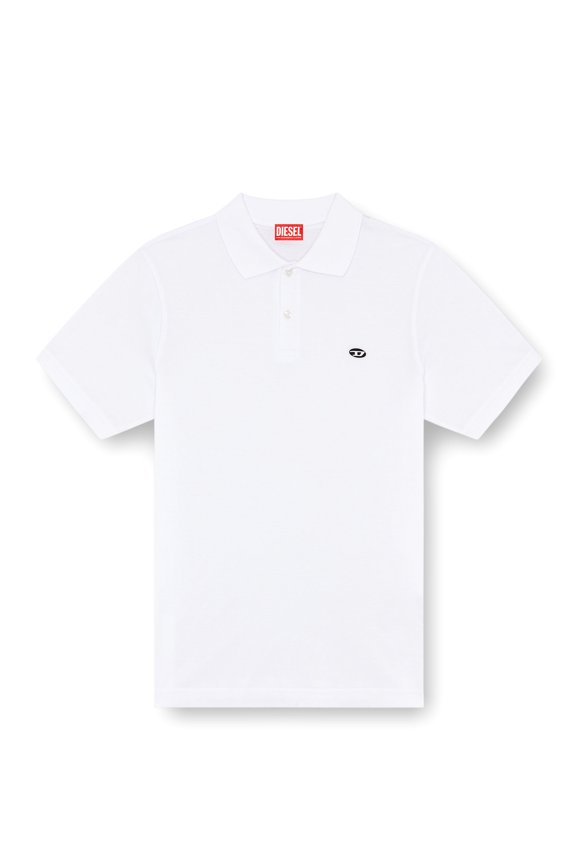 Diesel - T-REJUST-DOVAL-PJ, Male's Polo shirt with Oval D patch in White - 2