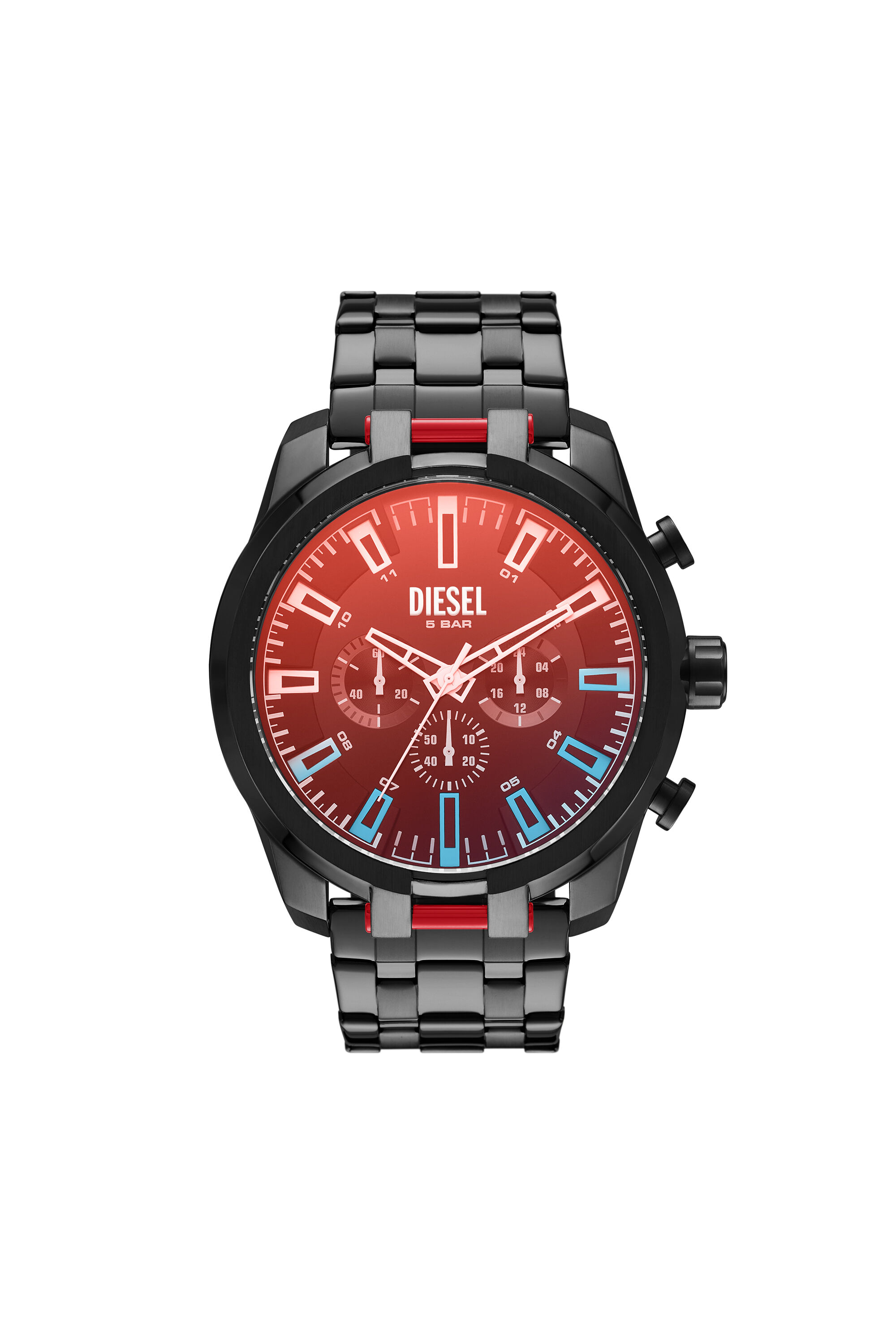 DZ4589 Man: Split chronograph black Stainless steel watch | Diesel