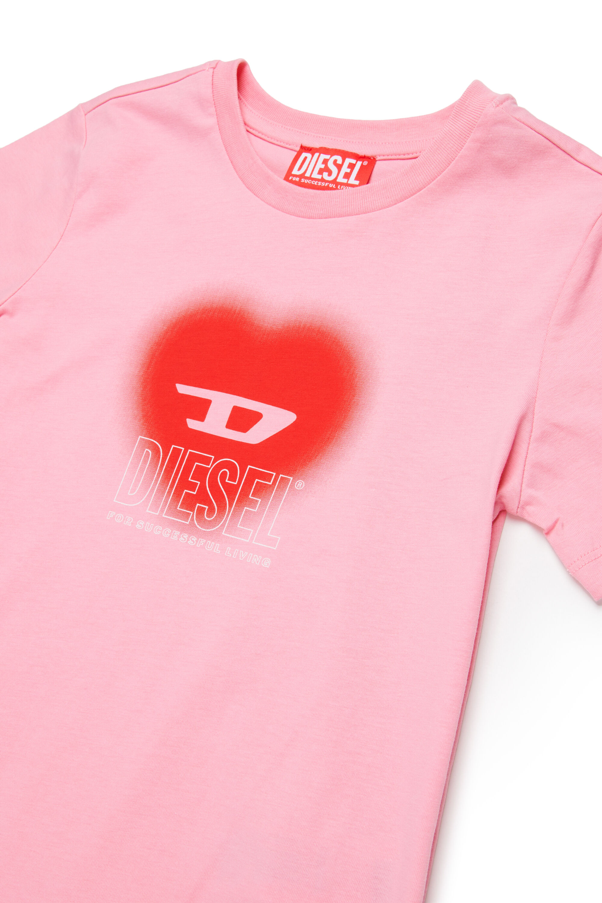 Diesel - TCUORE, T-shirt avec logo cœur Femme in Rose - 3