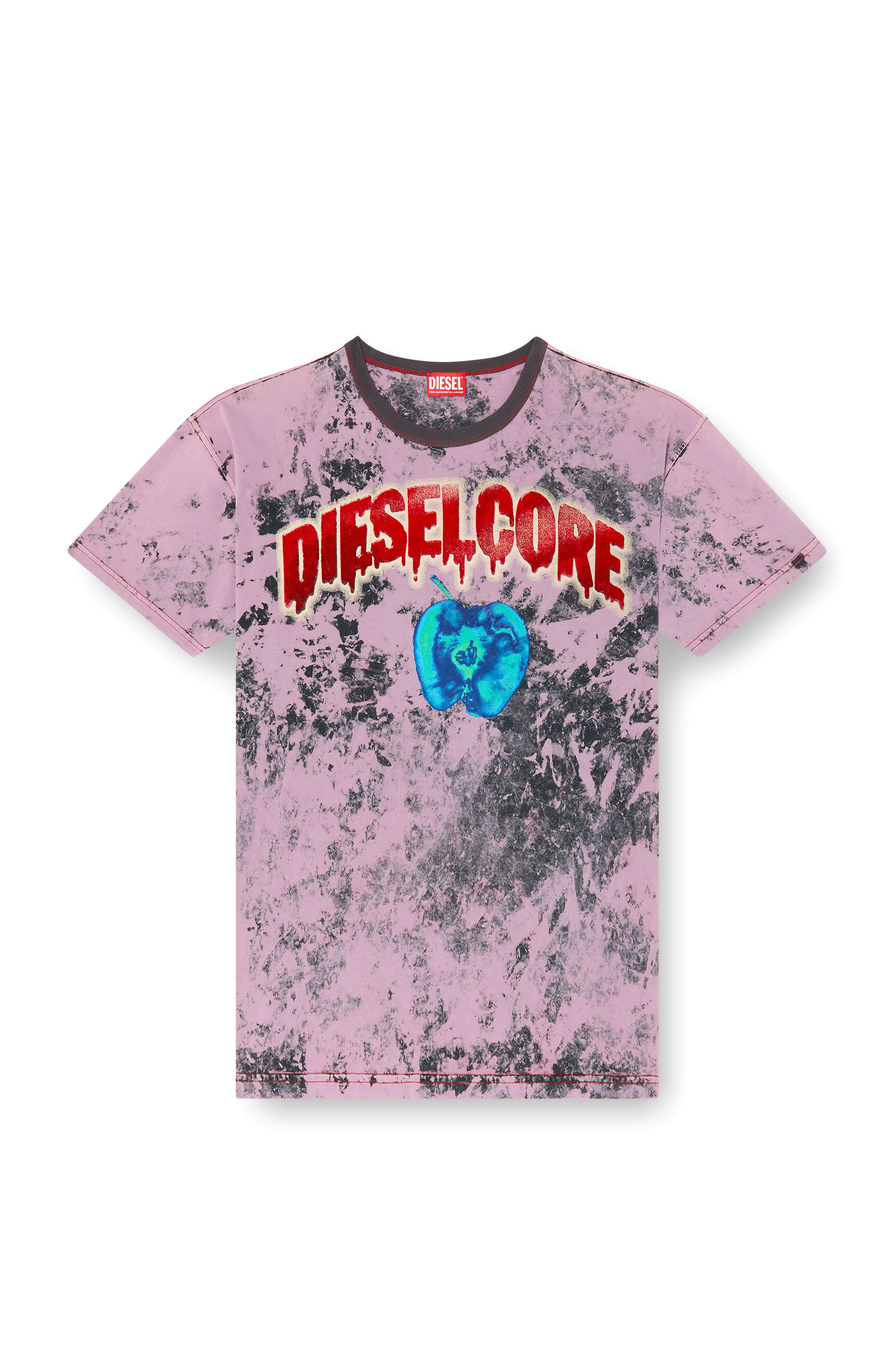 Diesel - T-BOXT-R9, Male's T-shirt with Diesel Core logo in Pink - 2