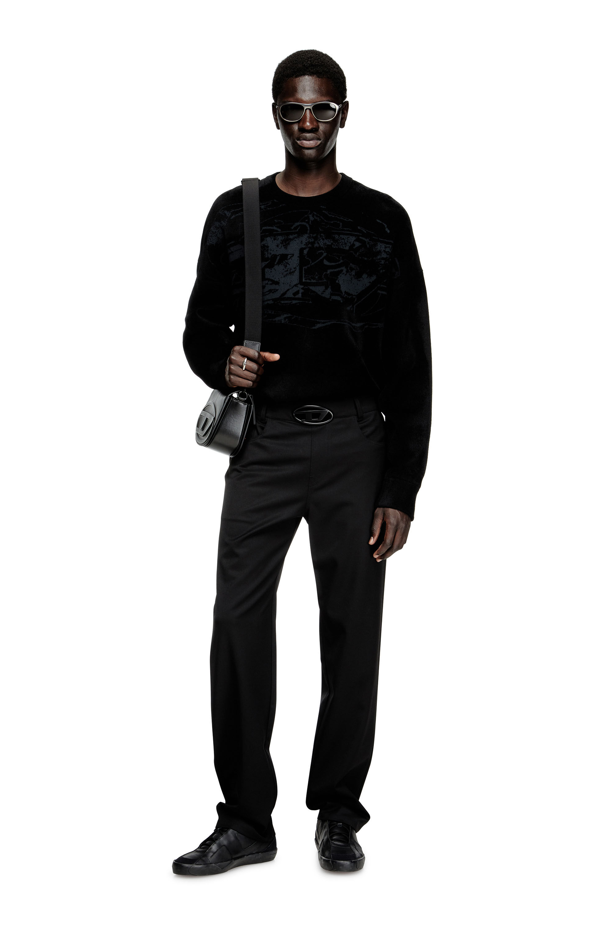 Diesel - K-TRESA, Pull jacquard en chenille avec motif à logo Homme in ToBeDefined - 1