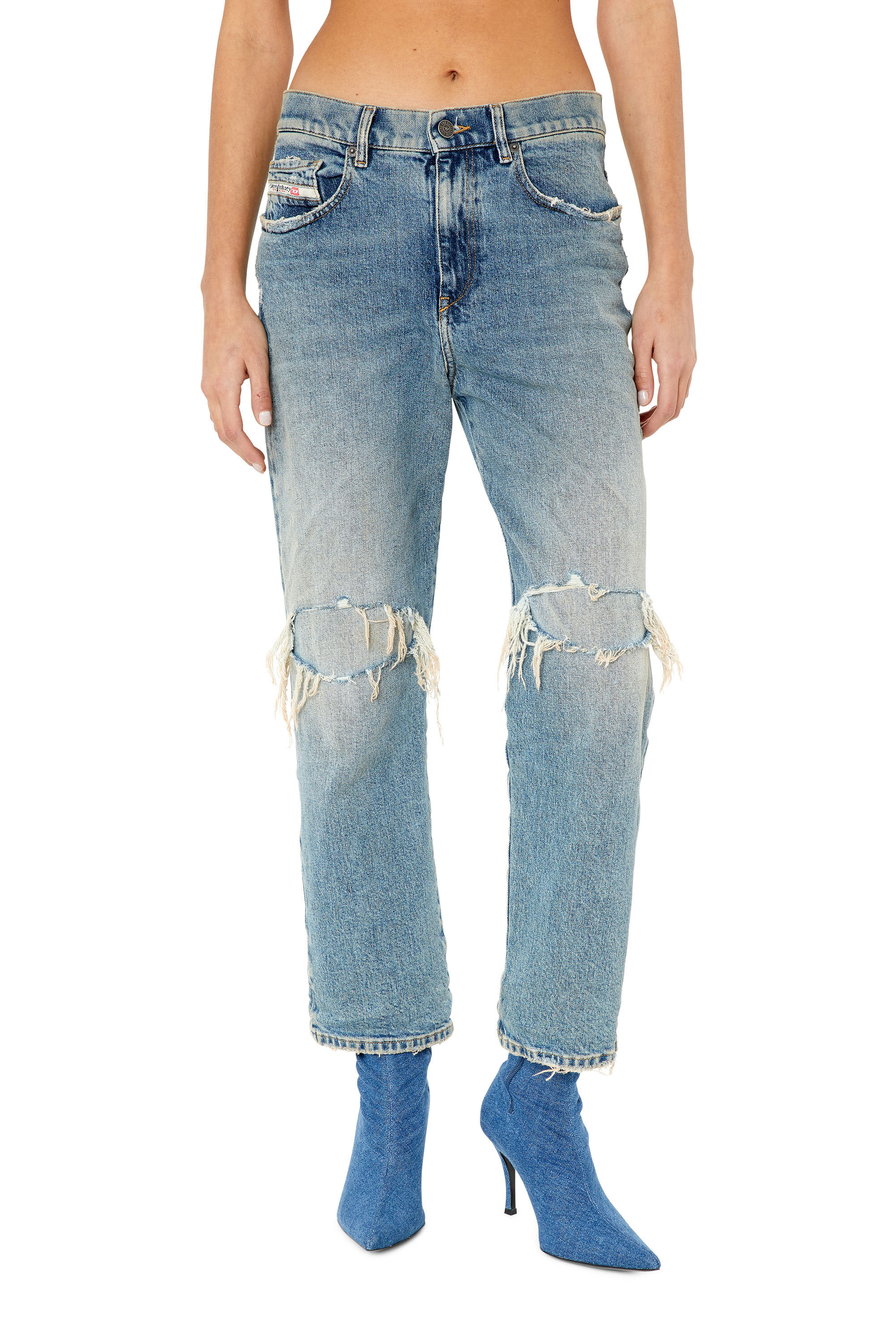 2016 D AIR Woman boyfriend Medium blue Jeans regular waist Diesel