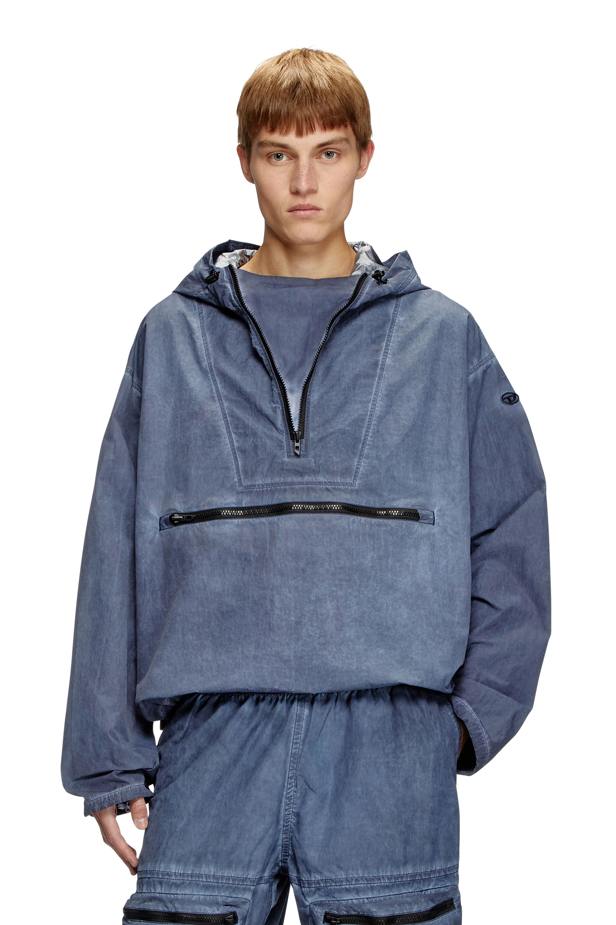 Diesel - J-NOODE-A, Male's Packable hooded anorak jacket in Blue - 3