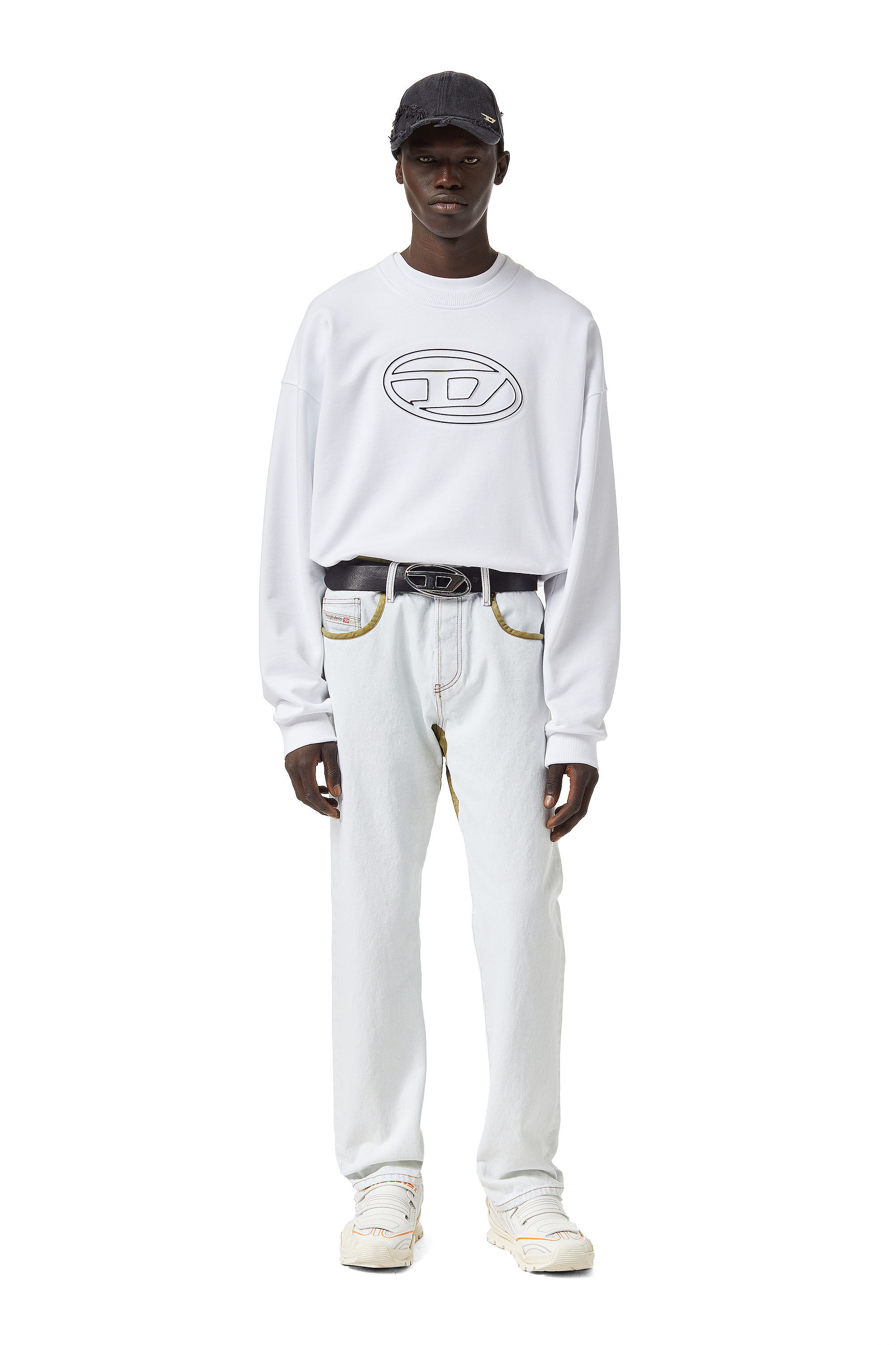 Diesel - S-MART-BIGOVAL, Male's Sweatshirt with embossed logo in White - 5