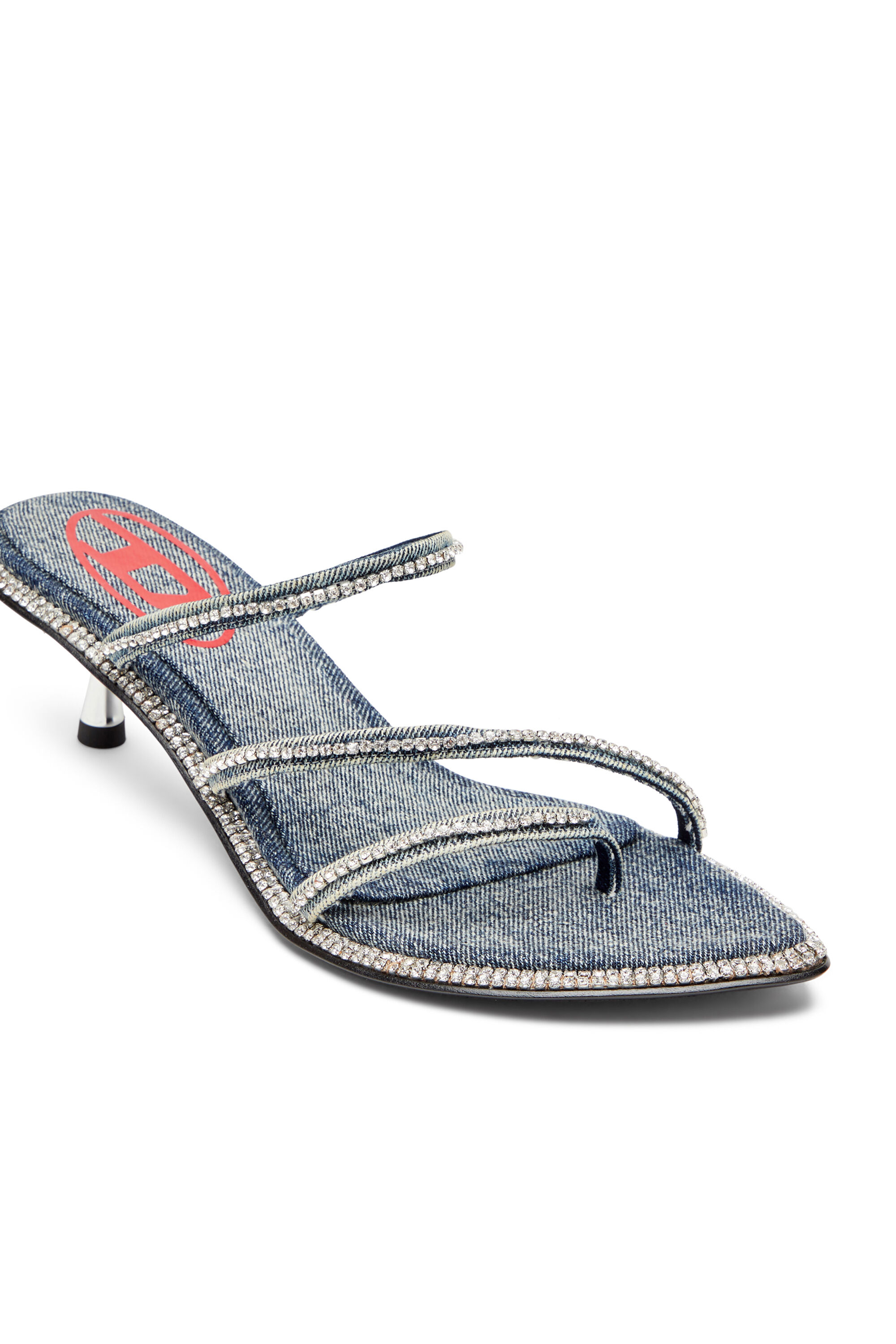 Diesel - D-HAVANNA KITTIE, Female's D-Havanna-Kitten-heel mules in crystal denim in Blue - 4