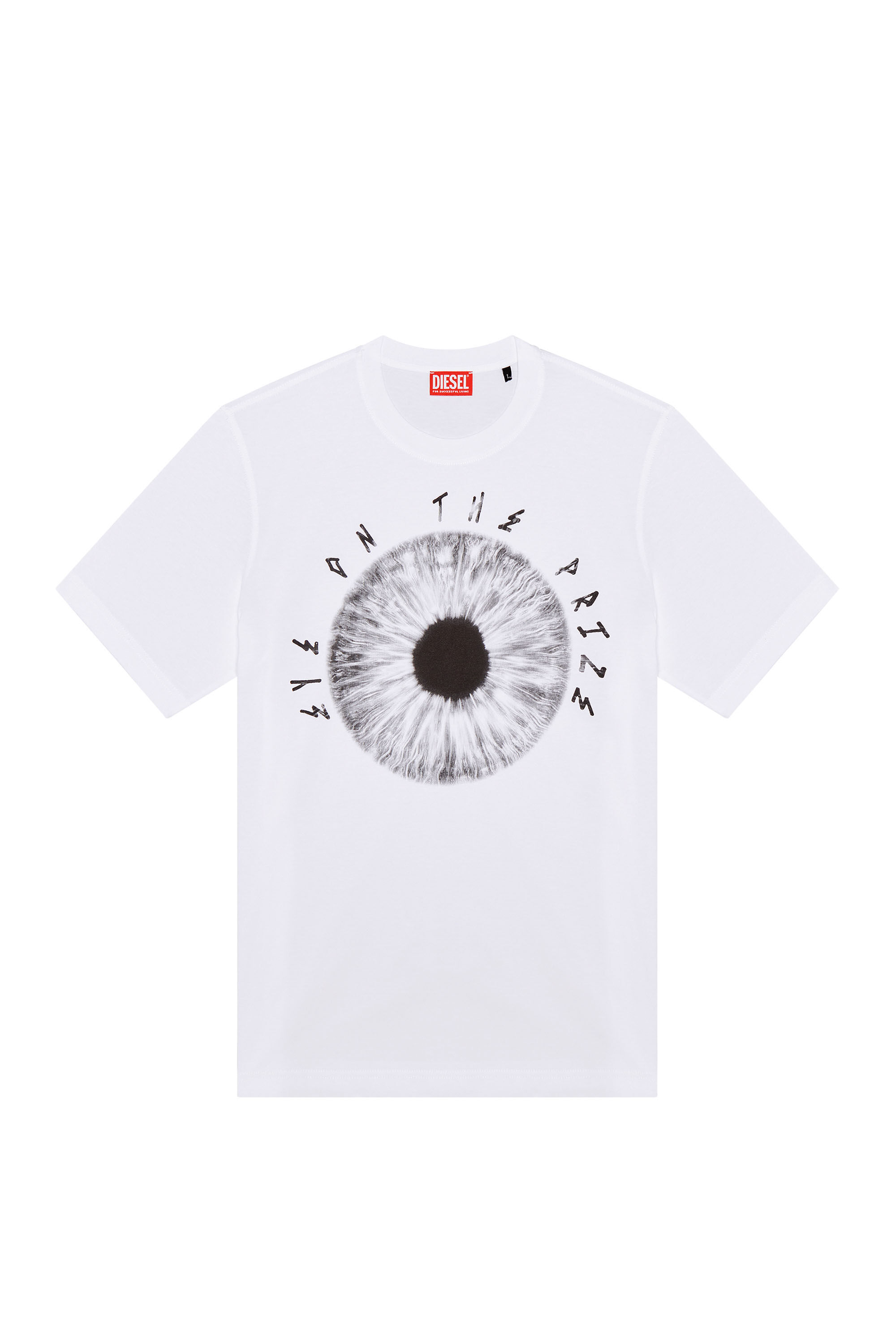 Diesel - T-JUST-L19, T-shirt avec imprimé Eye on the Prize Homme in Blanc - 2