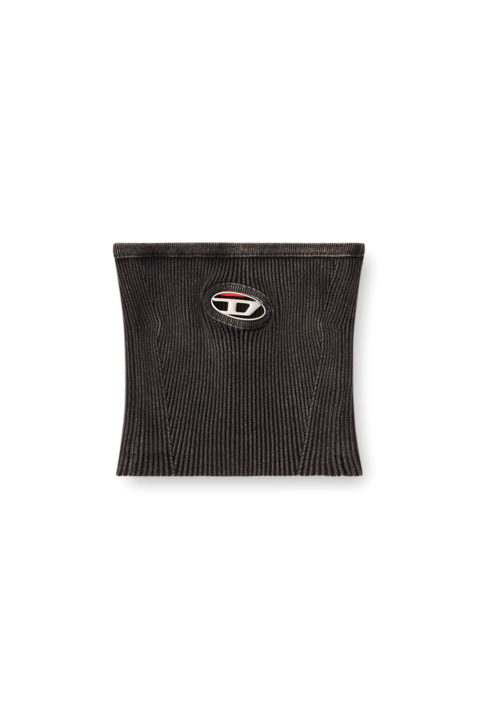 Diesel - M-CLARKSVILLEX-C, Female's Knit tube top with cut-out logo in Black - 2