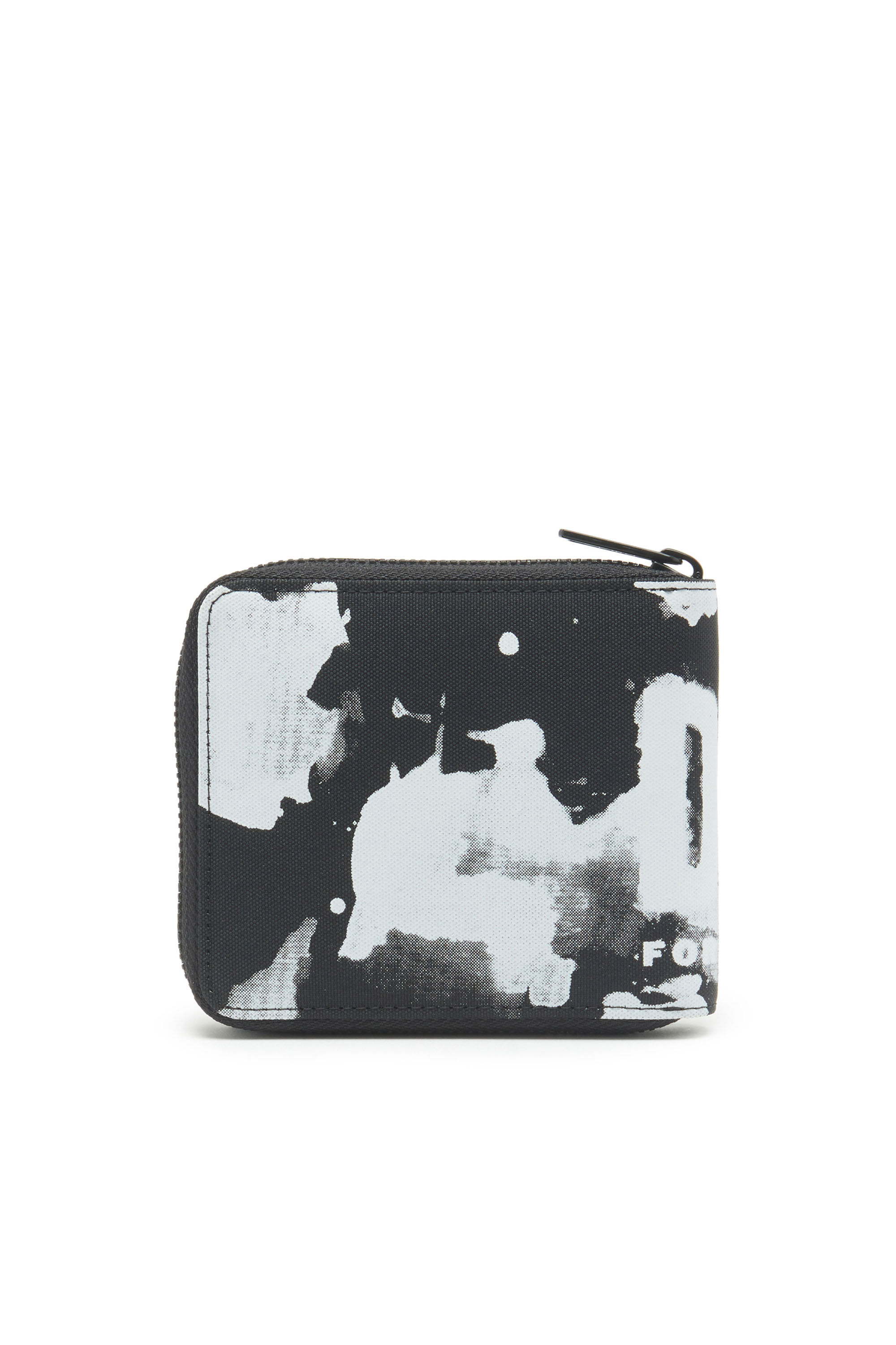 Diesel - RAVE BI-FOLD COIN ZIP XS, Unisex's Zip wallet in logo-print fabric in Black - 2