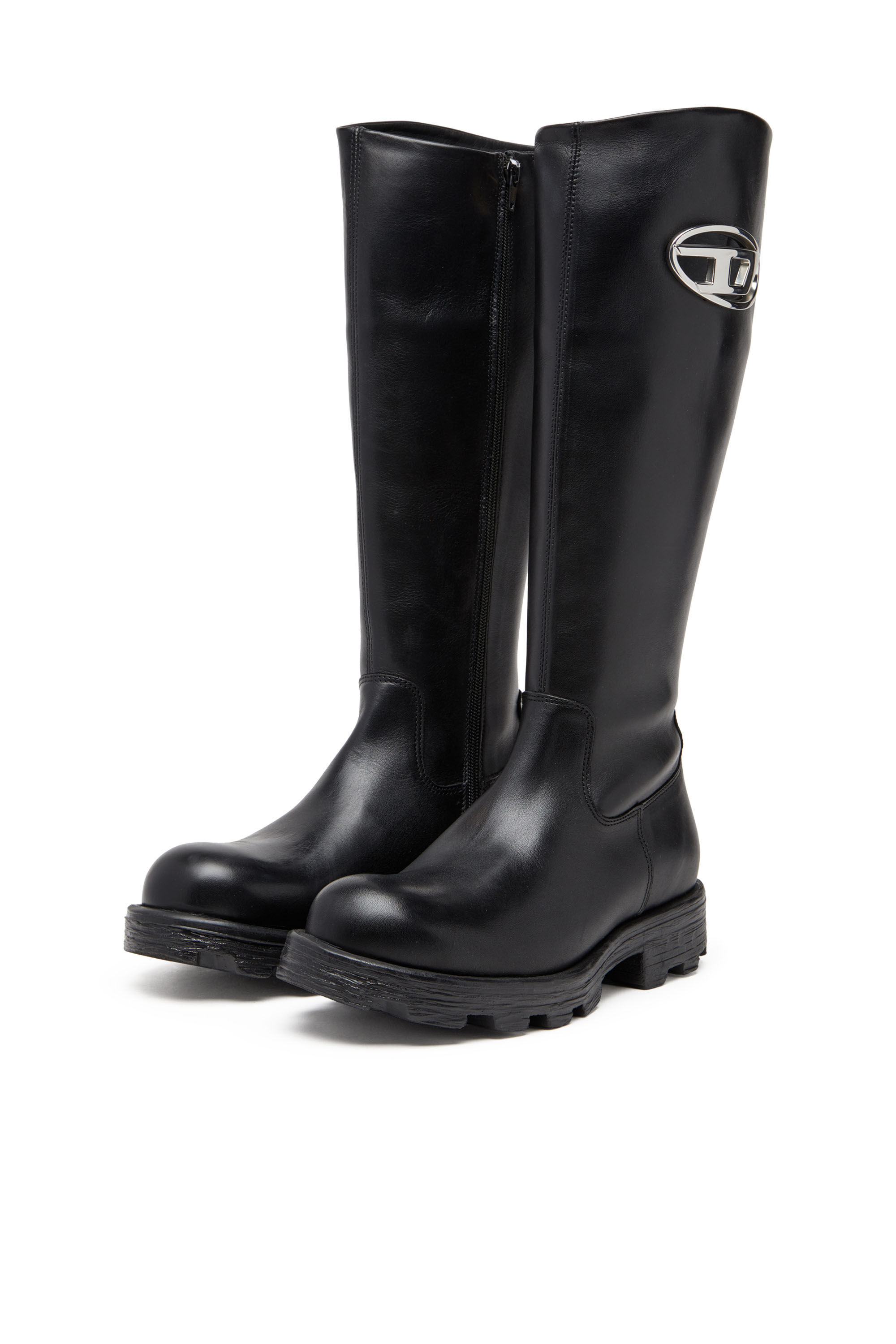 Diesel - D-HAMMER HB D W, Female's D-Hammer-Leather knee-high boots in Black - 8