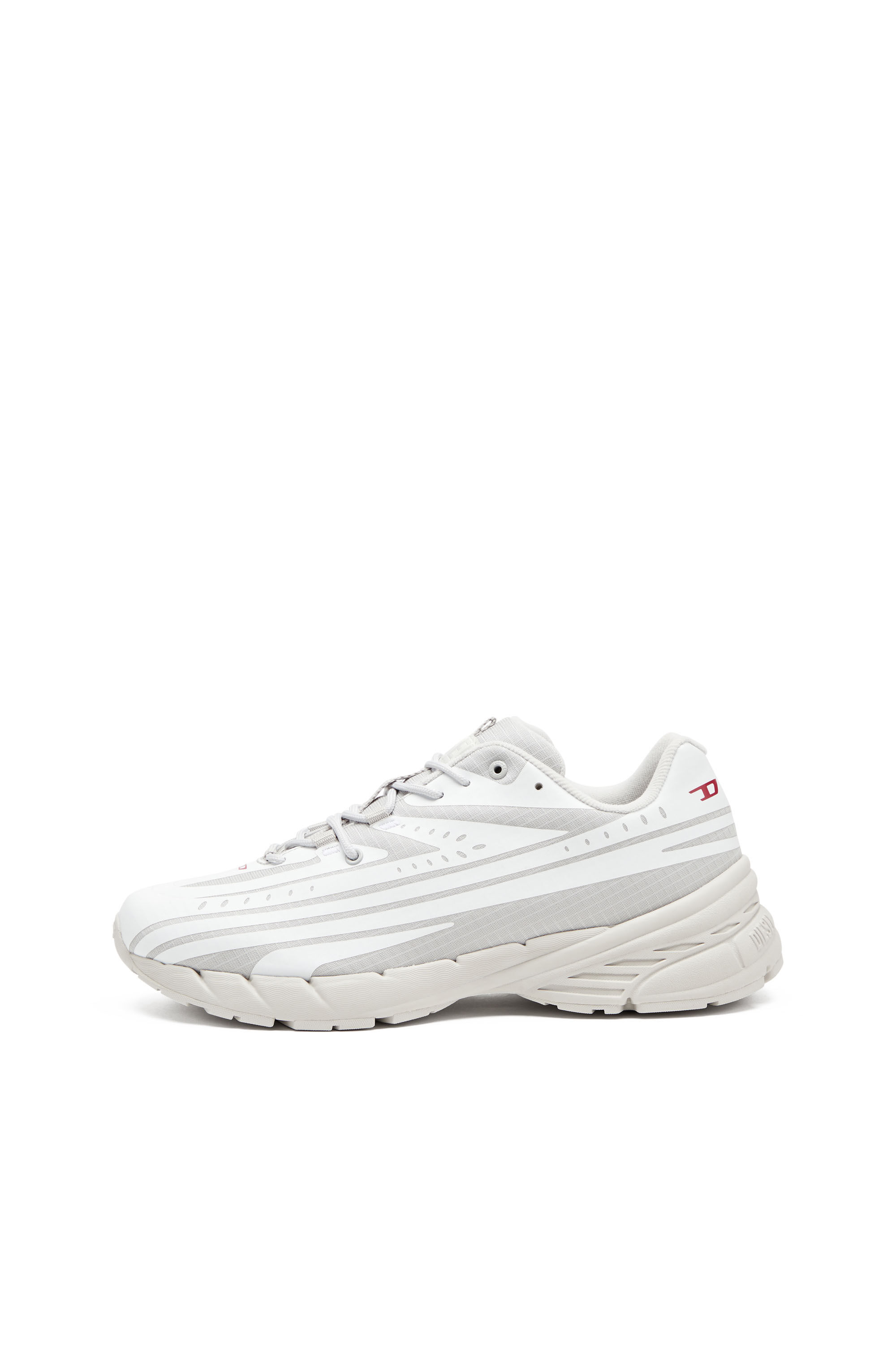 Diesel - D-AIRSPEED LOW W, Female's D-Airspeed Low-Striped sneakers in coated ripstop in White/Grey - 8