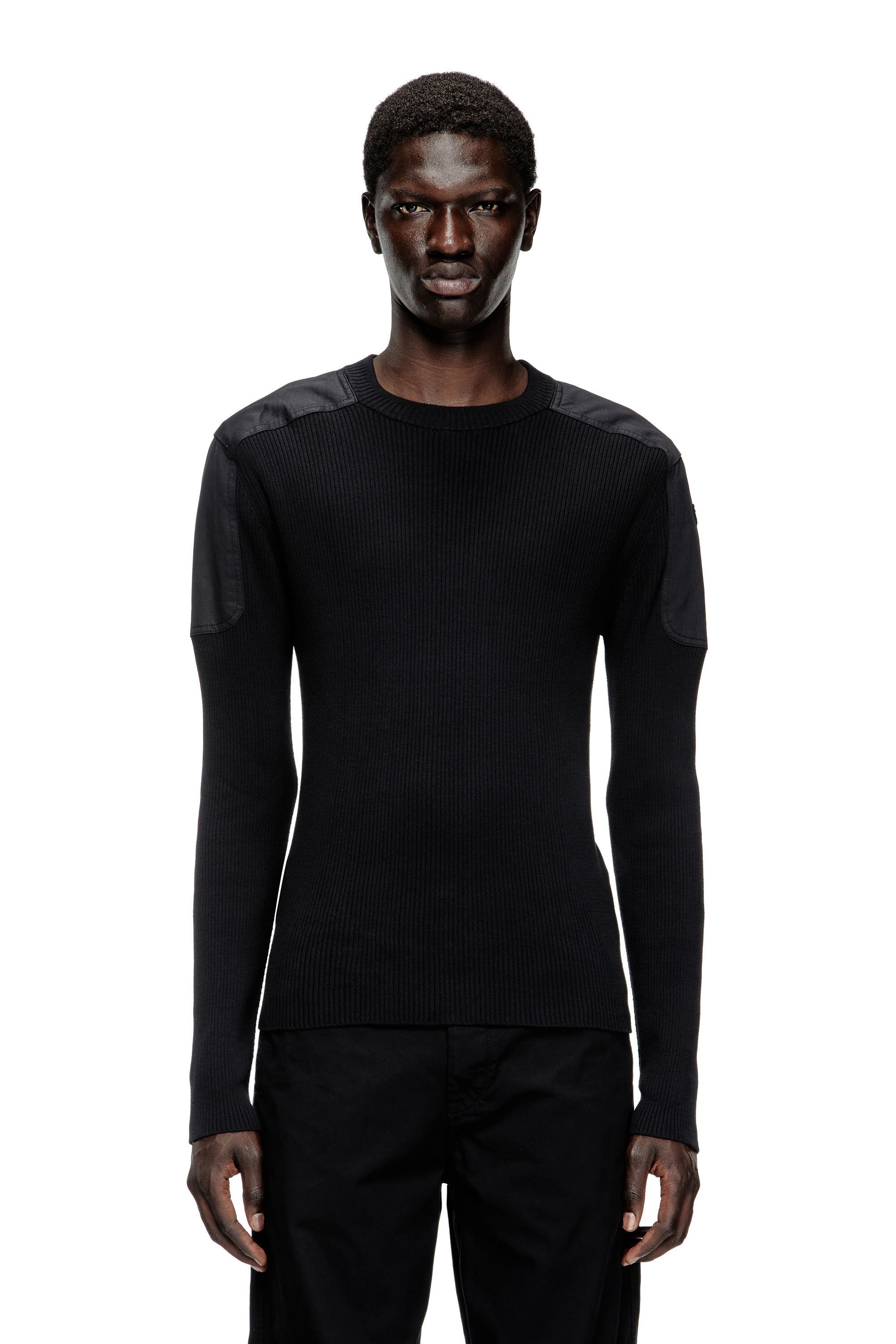 Diesel - K-MARTIN, Male's Ribbed jumper with shoulder panels in null - 3