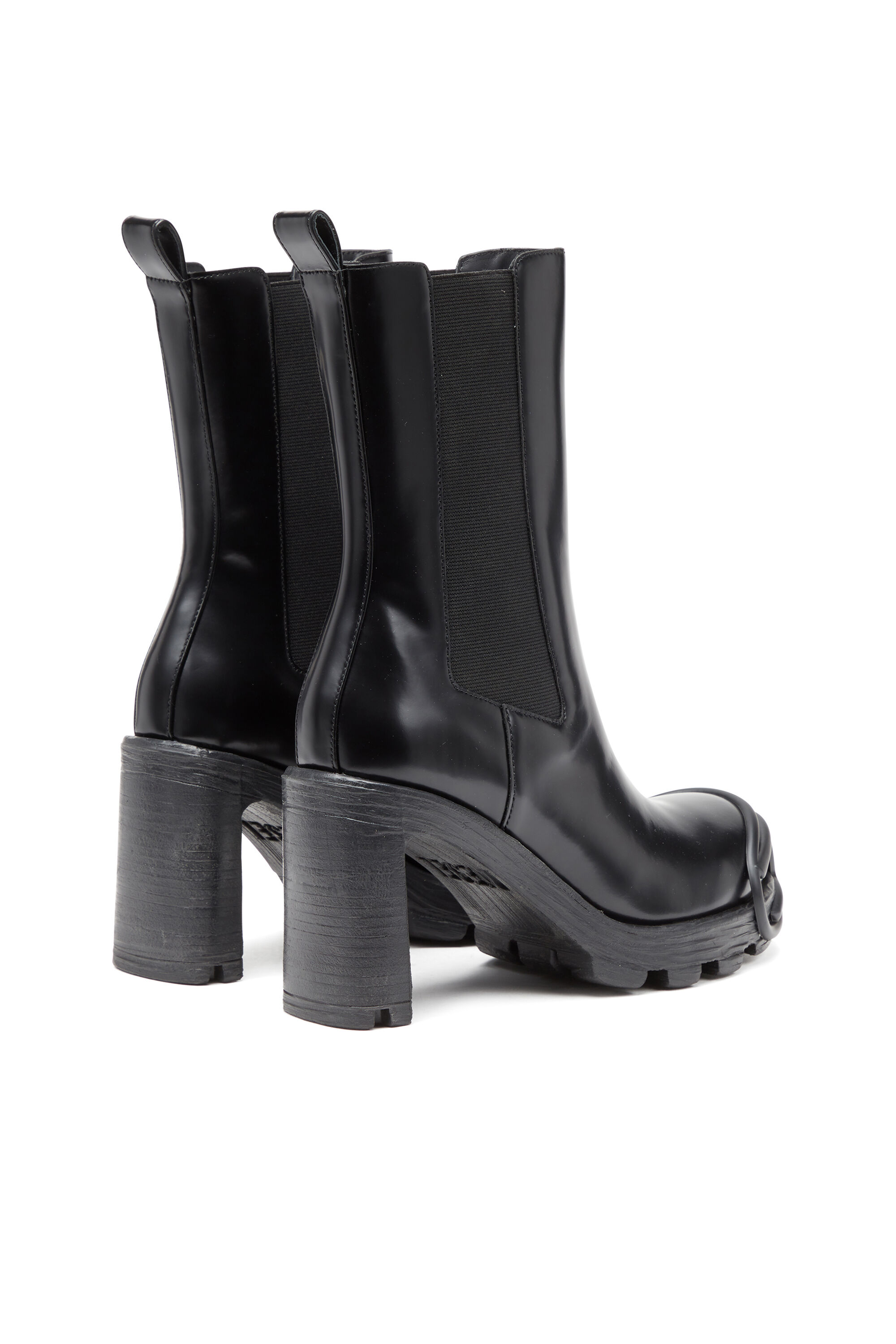 Women s D Hammer High heel boots with Oval D plaque Black Diesel