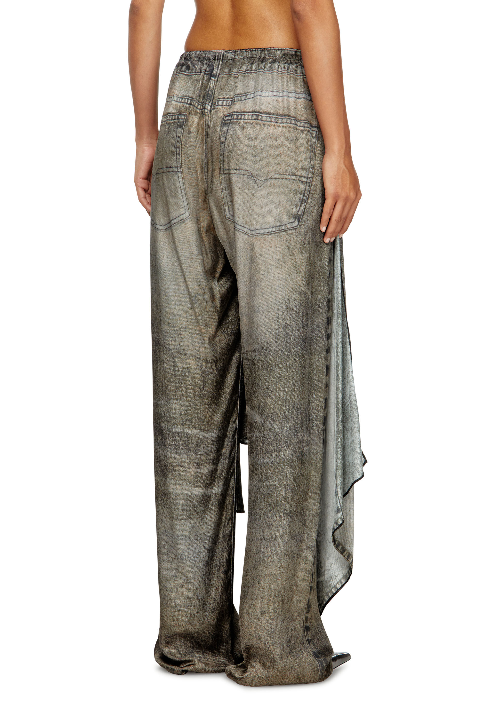 Diesel - P-ALOMA, Female's Wrap pants in denim-look viscose in Grey - 5