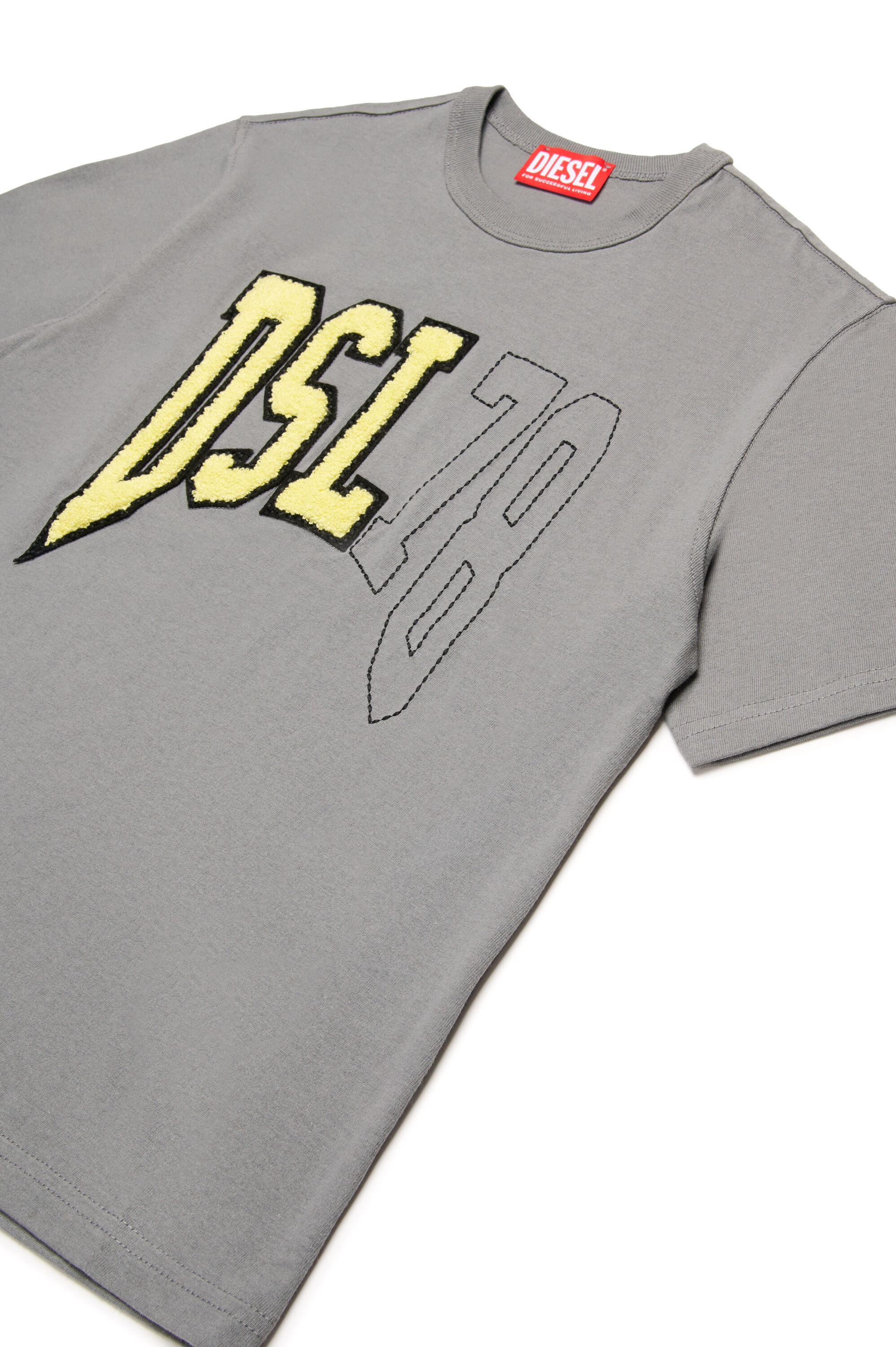 Diesel - TWASHN OVER, Male's T-shirt with collegiate DSL78 logo in Grey - 3