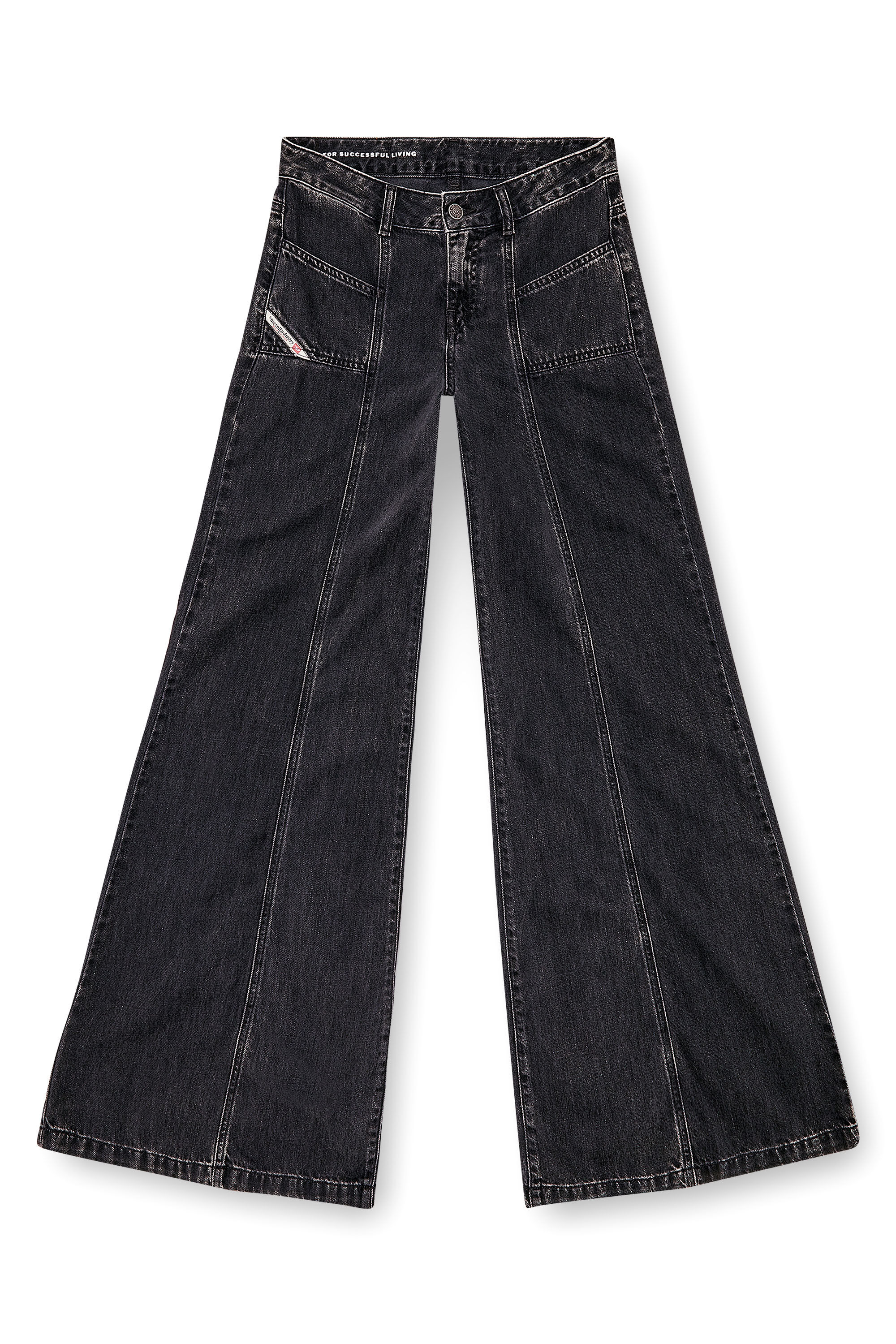 Diesel - Flare Jeans D-Akii 068HN Femme, Noir/Gris foncé - Image 2