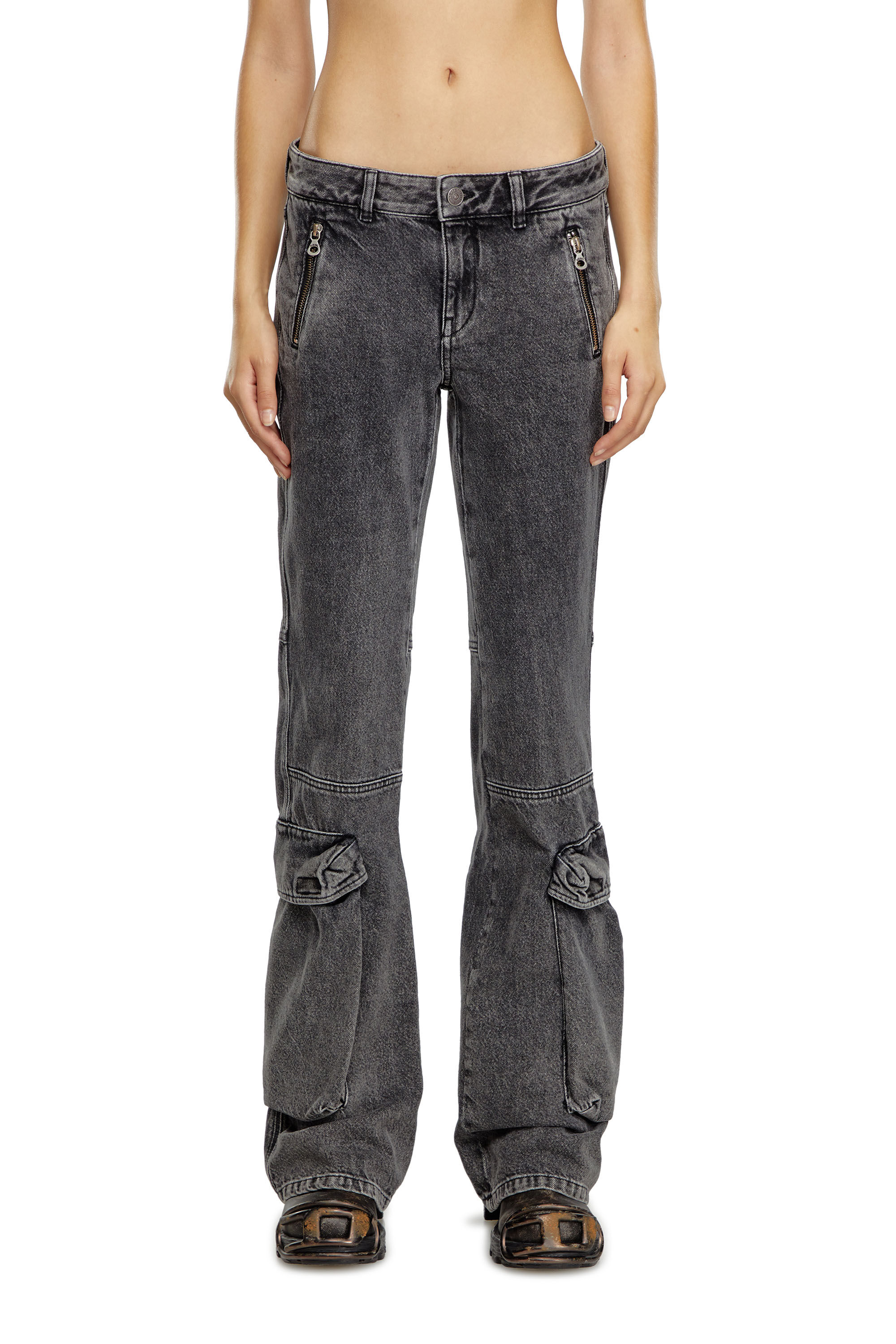 Diesel - Female Bootcut and Flare Jeans D-Poky 0CBDH, Black/Dark Grey - Image 3