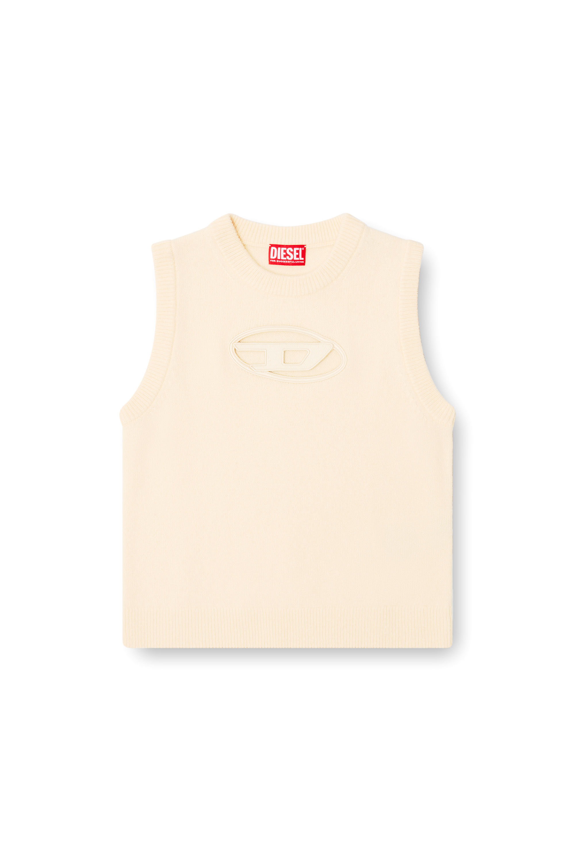 Diesel - M-ARGARIN-SL, Débardeur tricoté en mélange de cachemire Femme in Beige - 2