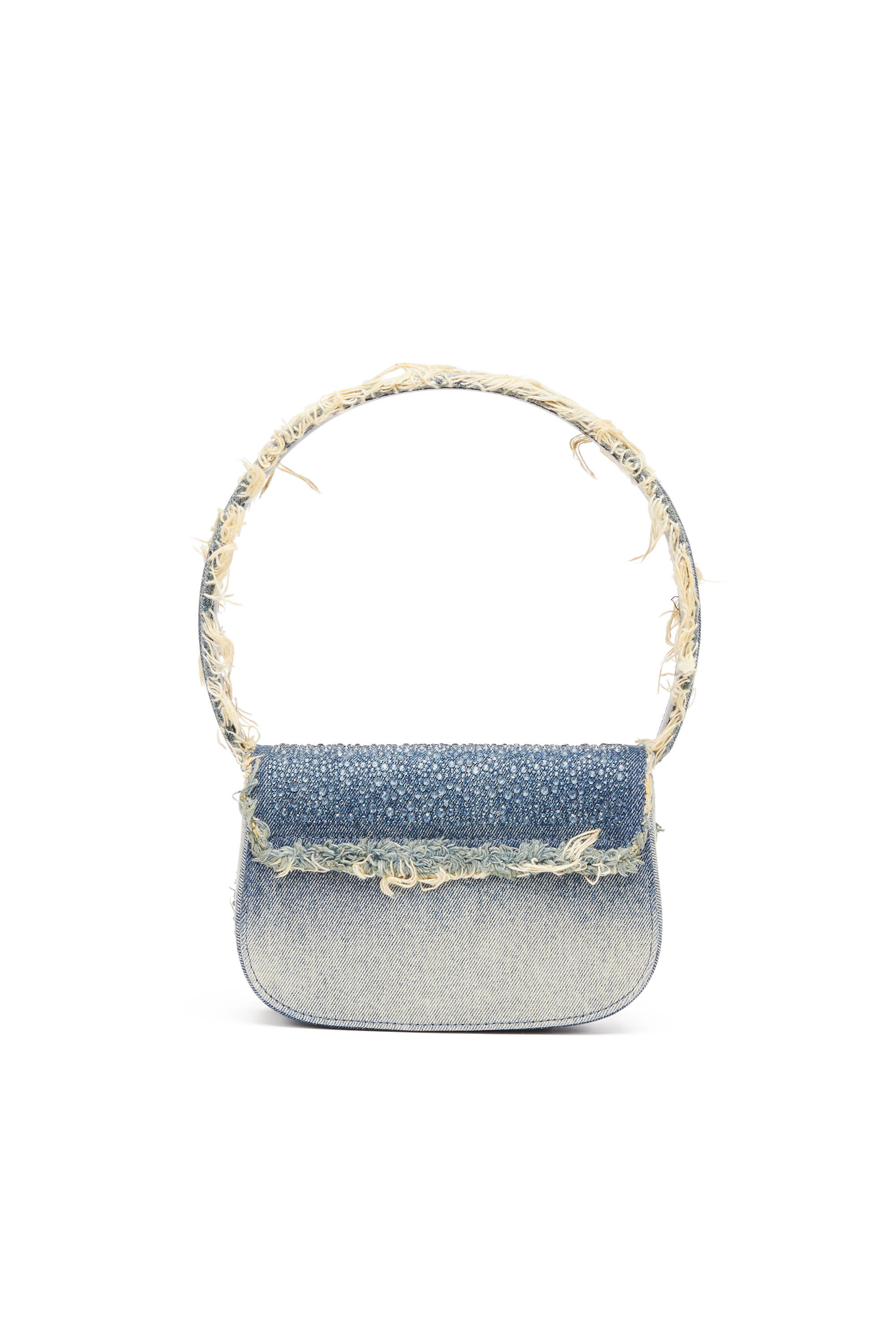 Diesel - 1DR, Female's 1DR-Iconic shoulder bag in denim and crystals in Blue - 3
