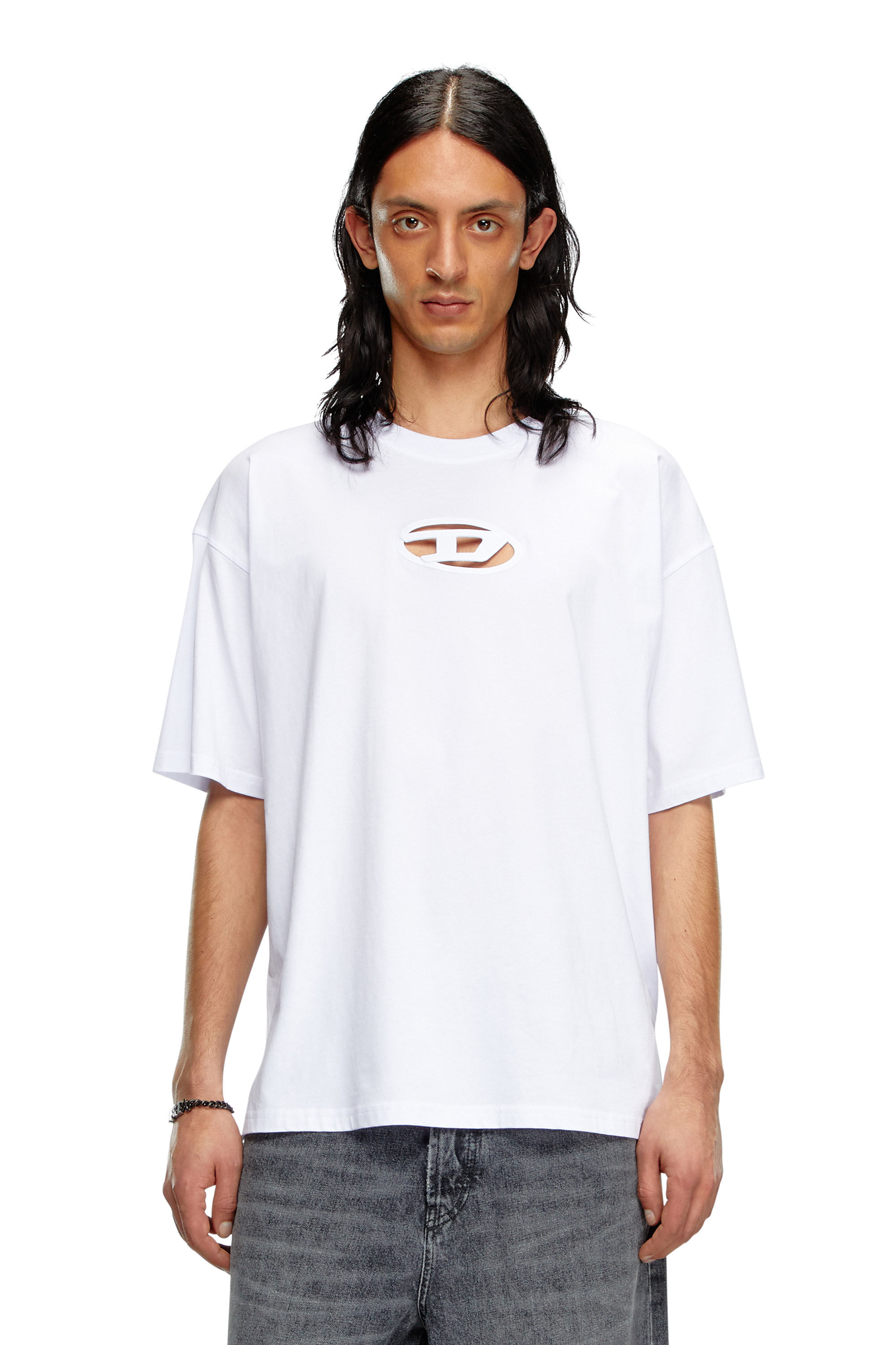 Diesel - T-BOXT-OD, T-shirt avec Oval D brodé Mixte in Blanc - 3