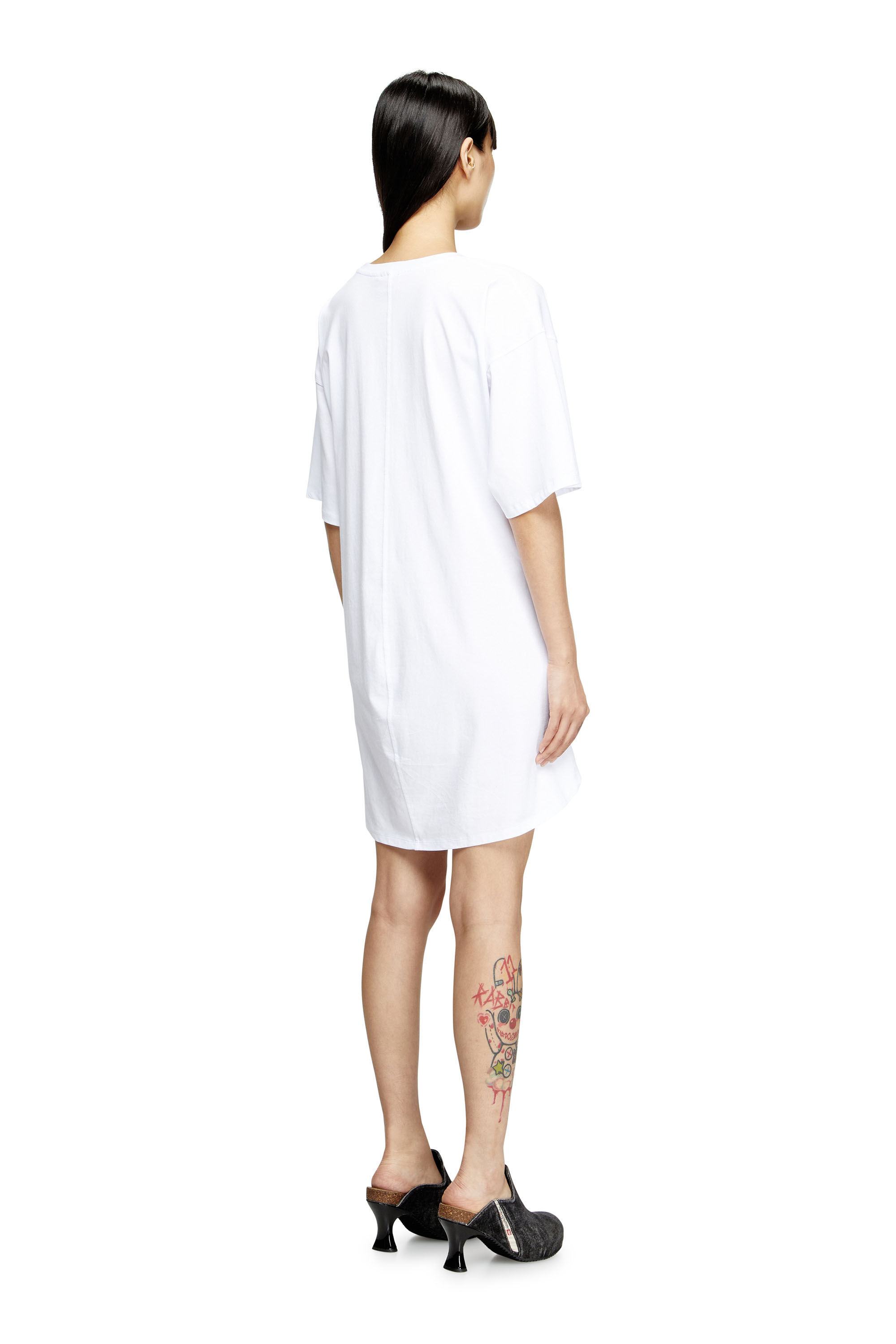 Diesel - D-EIVOR, Female's T-shirt dress with tie front in White - 4