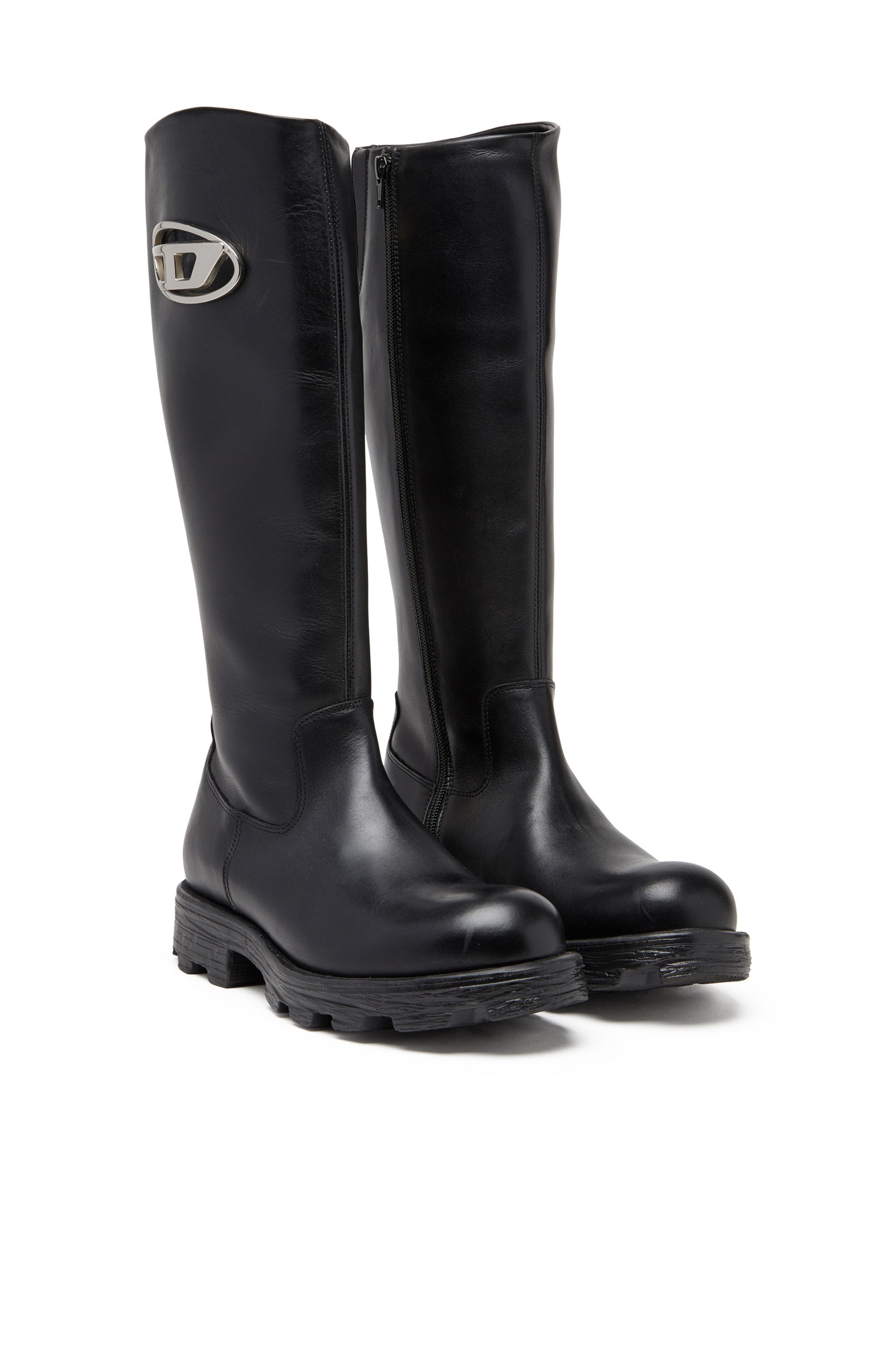 Diesel - D-HAMMER HB D W, Female's D-Hammer-Leather knee-high boots in Black - 2