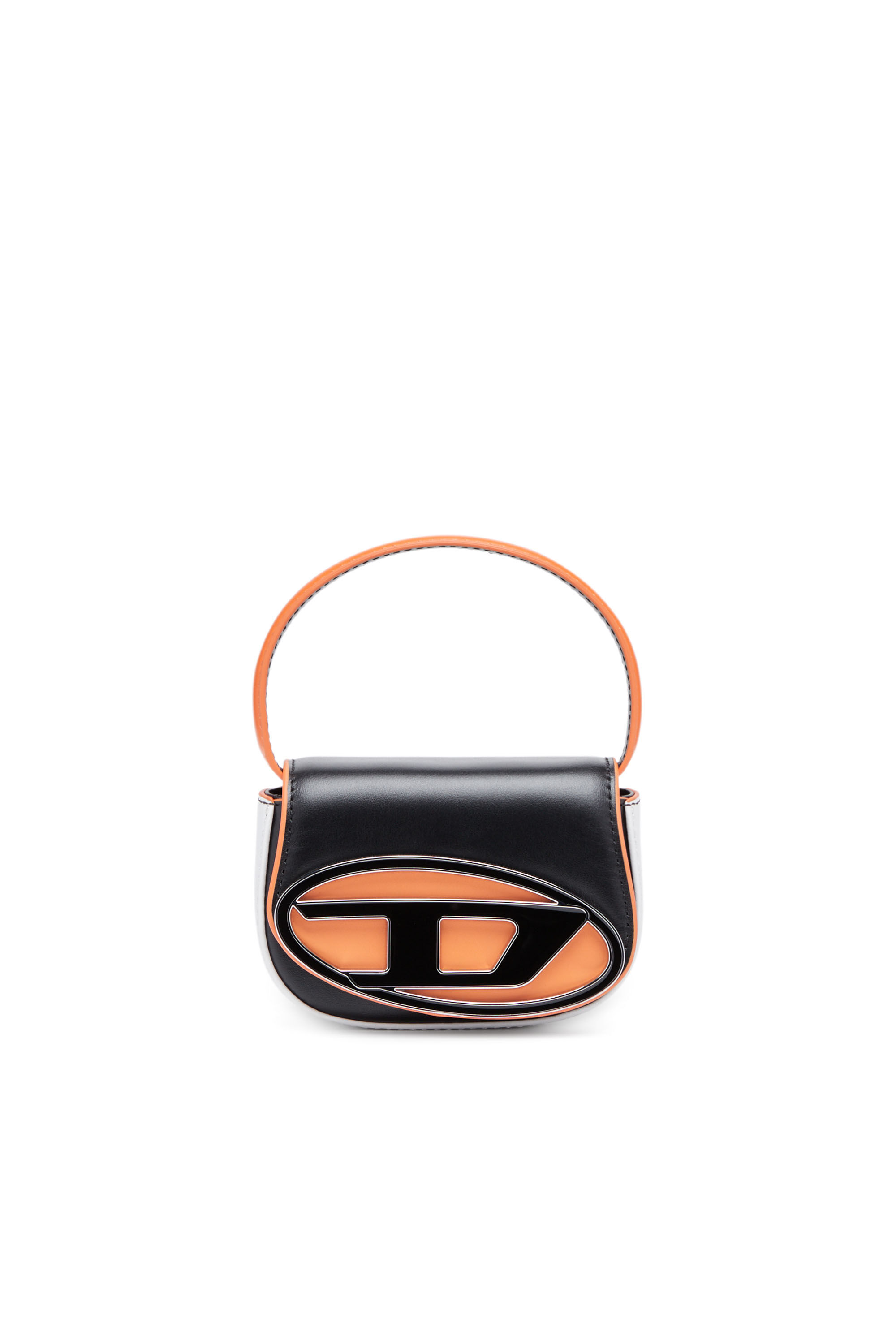 Diesel - 1DR XS, Female's 1DR XS - Iconic mini bag in colour-block nappa in Black/Orange - 1