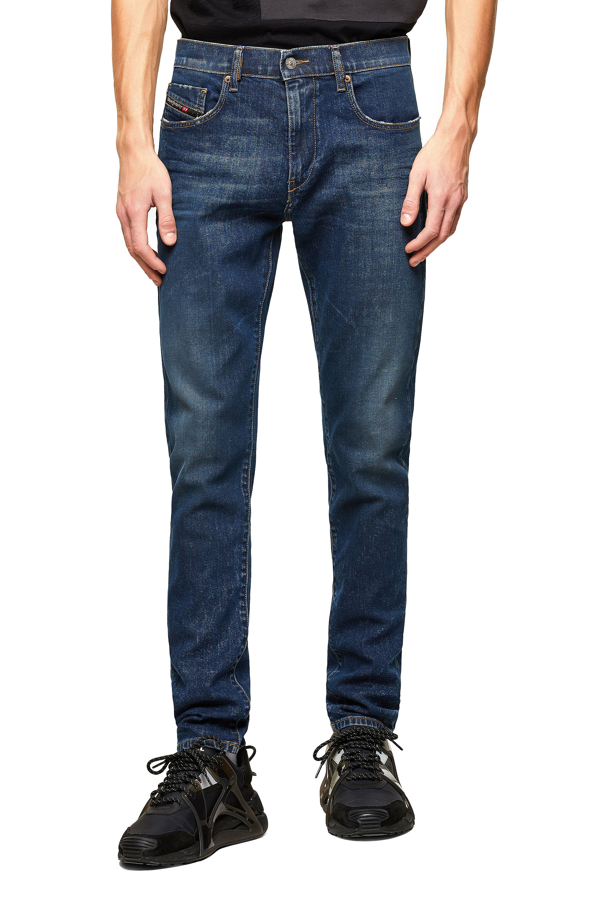 Diesel - 2019 D-STRUKT 009NV Slim Jeans, Dark Blue - Image 3
