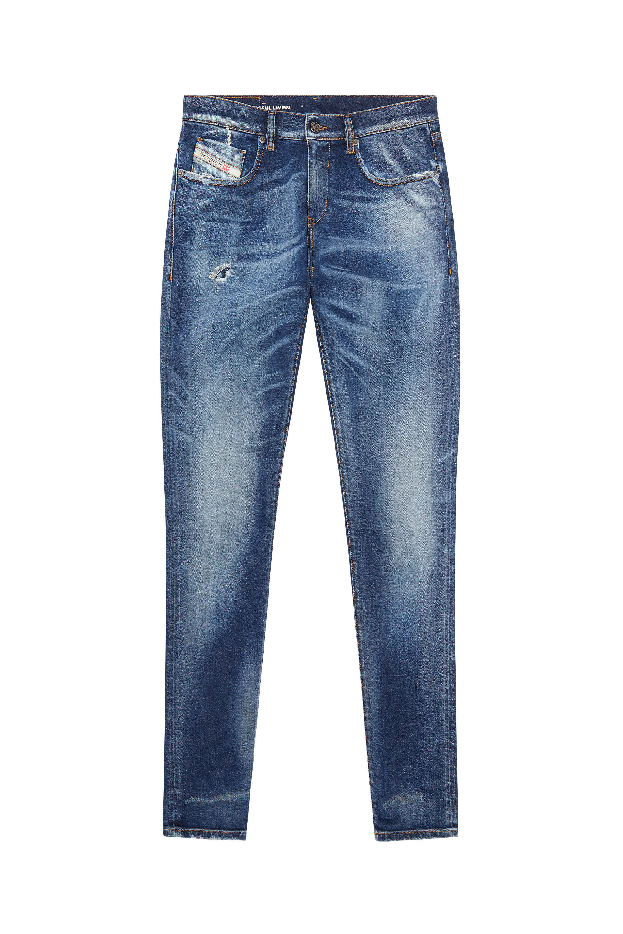 Diesel - Slim Jeans 2019 D-Strukt 09G89, Bleu moyen - Image 2