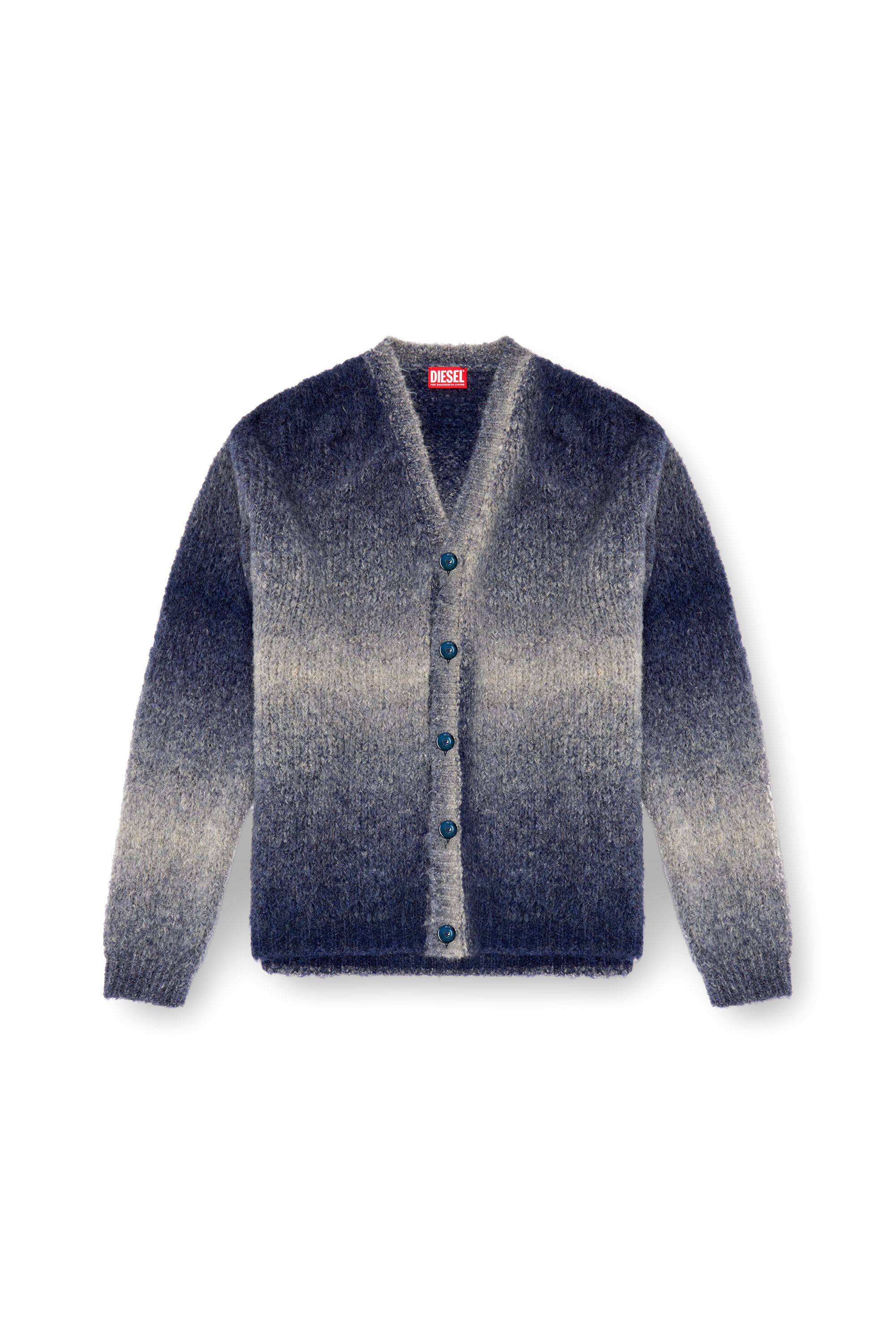 Diesel - K-RAMARRO, Cardigan effet dégradé en mélange d'alpaga Homme in Bleu - 2