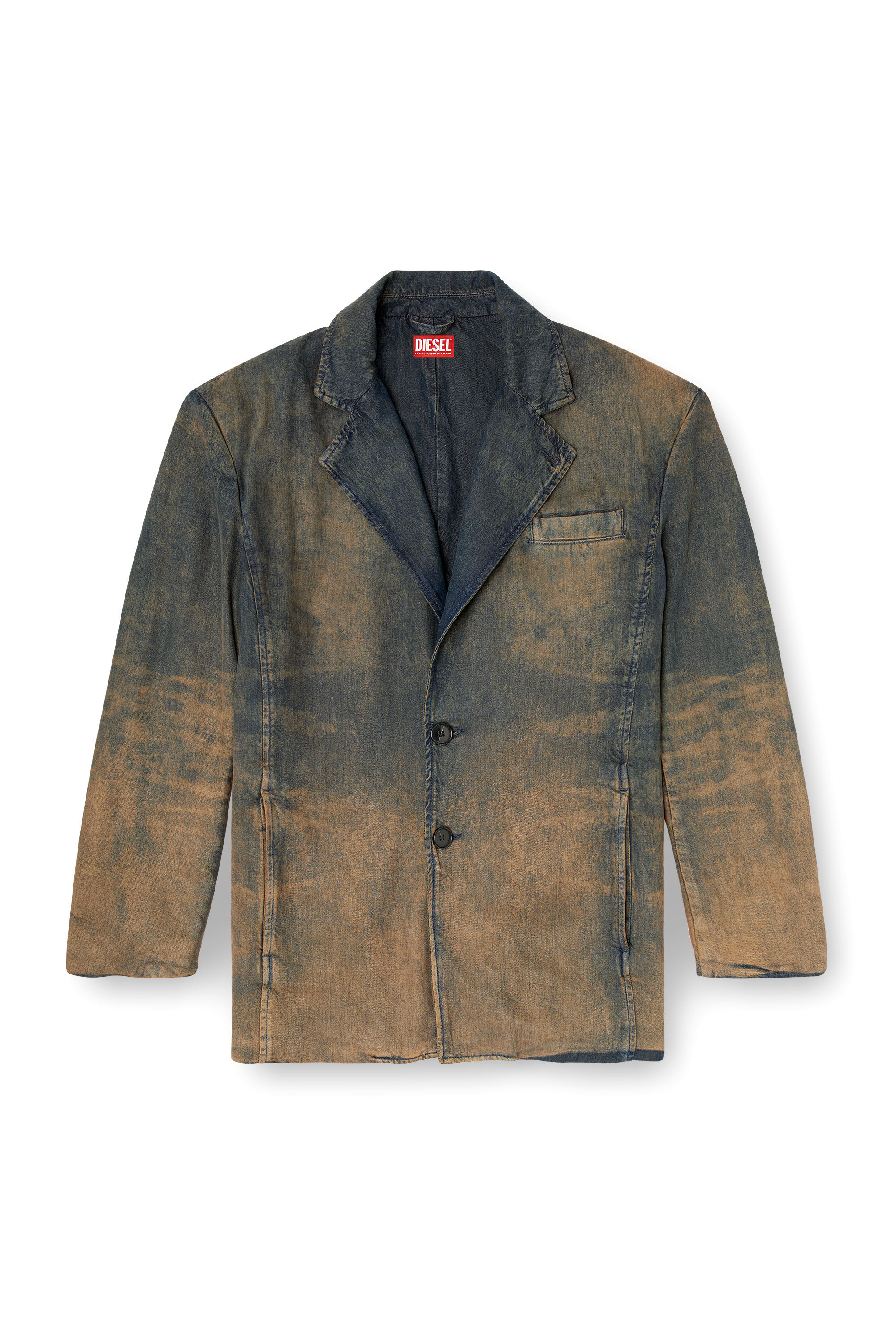 Diesel - D-REG-S, Blazer en denim fluide nuancé Mixte in Bleu - 2