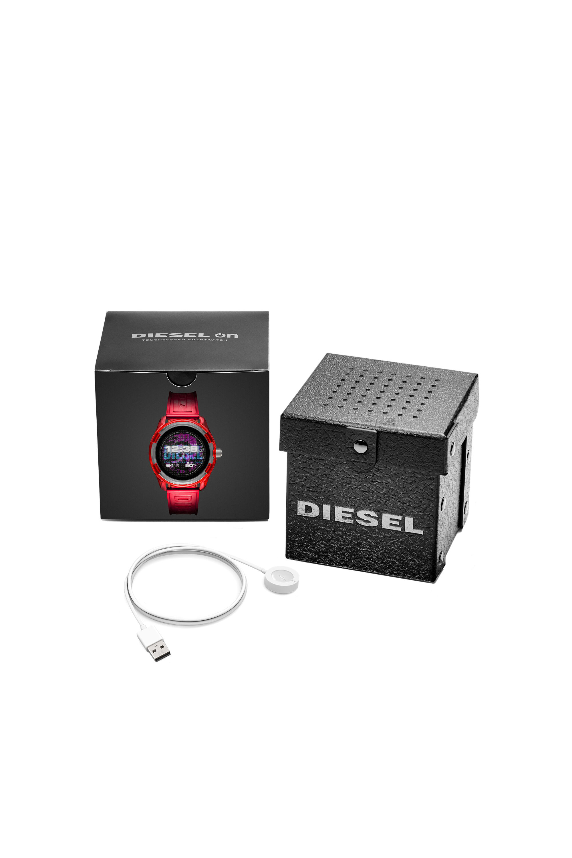 Diesel - DT2019, Male's Diesel On Fadelite Smartwatch - Red Transparent in Red - 6