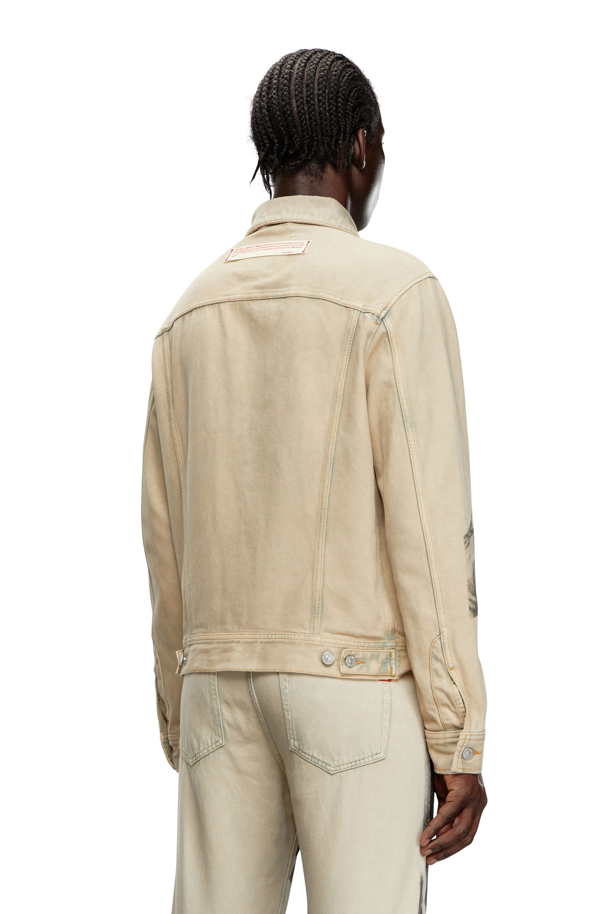 Women s Trucker jacket with digital print Beige Diesel