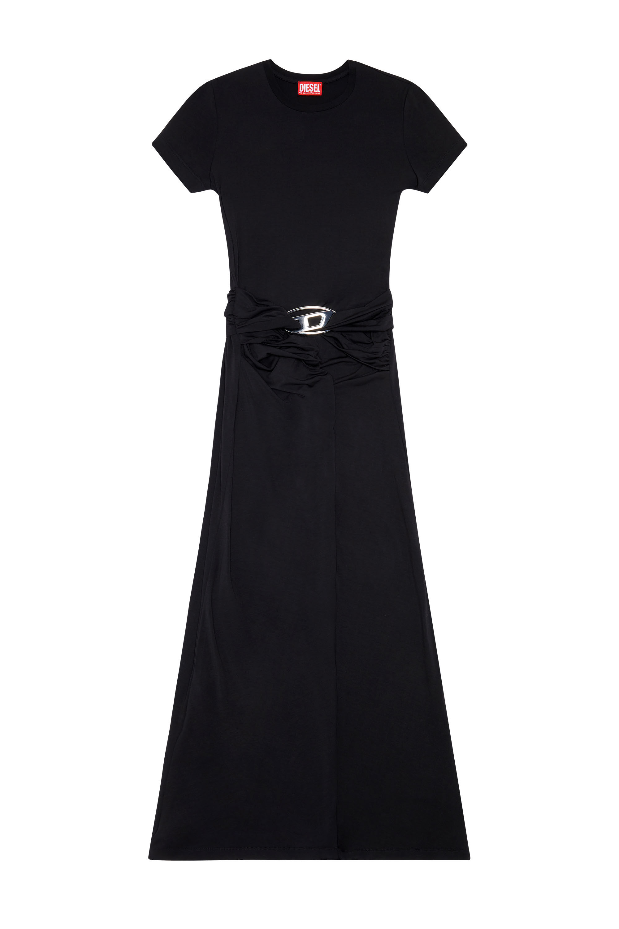 Women s T shirt dress in stretch modal Black Diesel