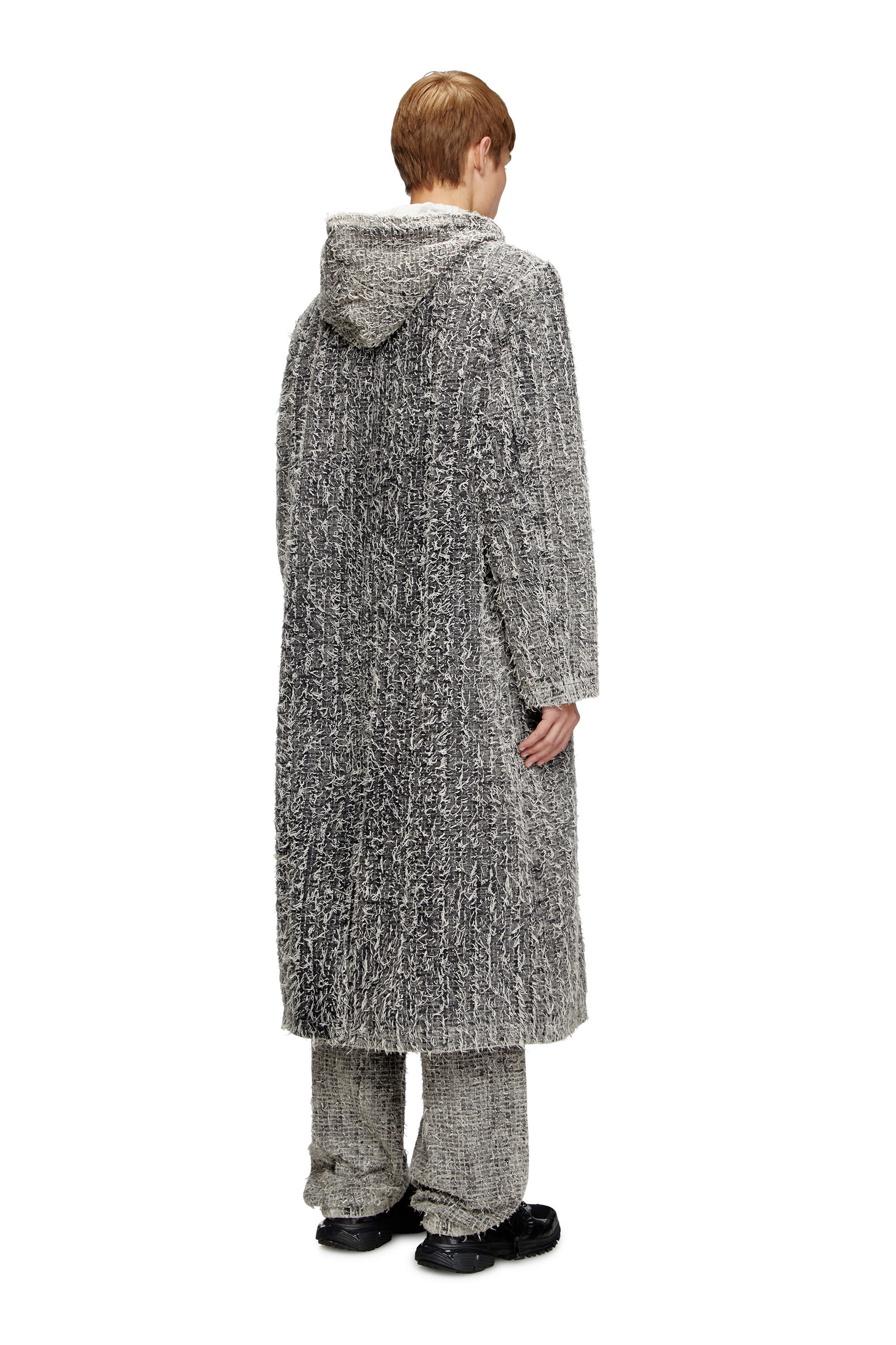 Diesel - D-JACK-S, Manteau à capuche en denim bouclé Mixte in Noir - 5