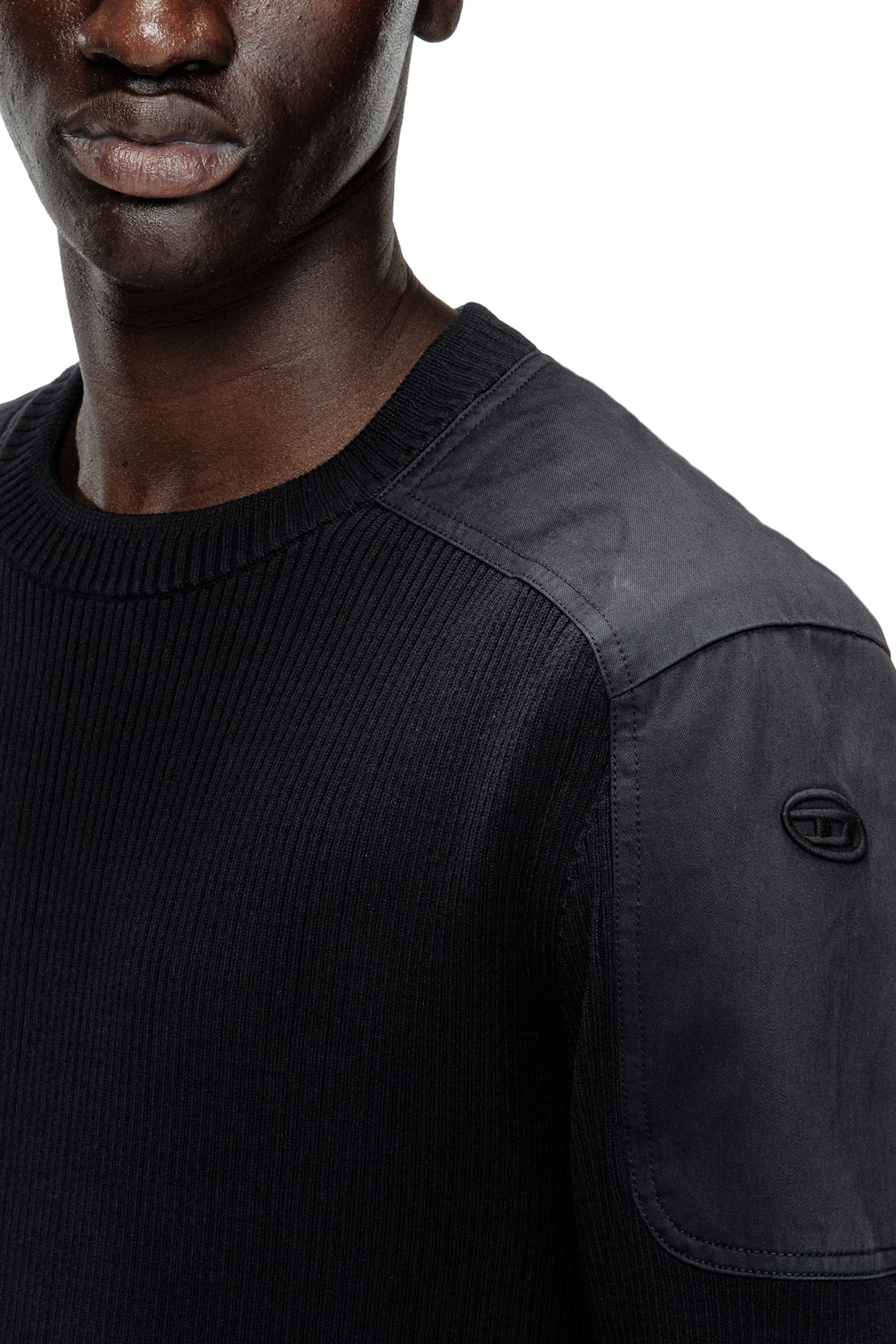 Diesel - K-MARTIN, Male's Ribbed jumper with shoulder panels in null - 5