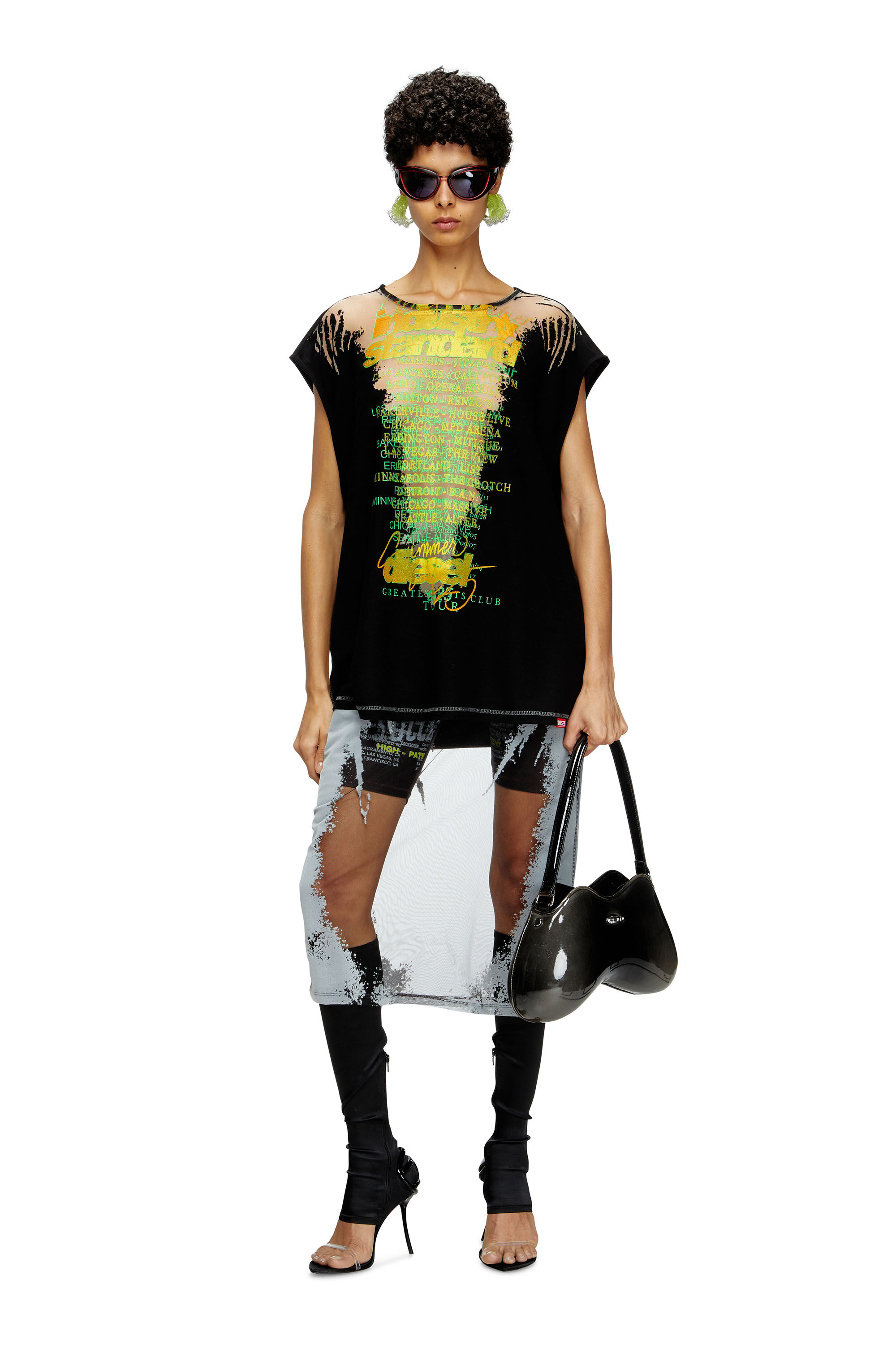 Diesel - T-ISAK-A, T-shirt sans manches avec imprimé paroles Mixte in Noir - 7