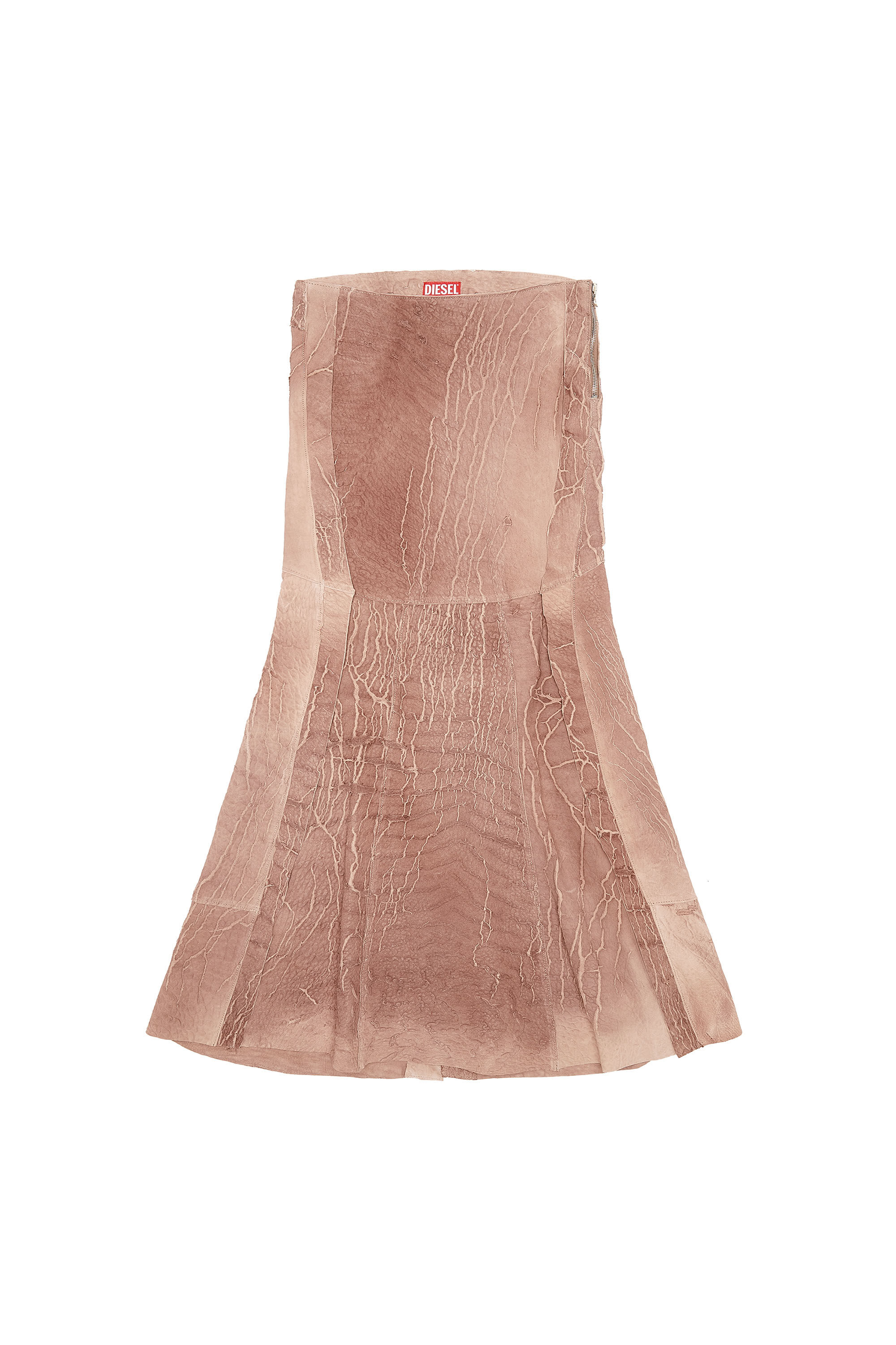 Diesel - L-CRACKSKIRT, Female's Maxi skirt in cracked leather in Lilac - 2