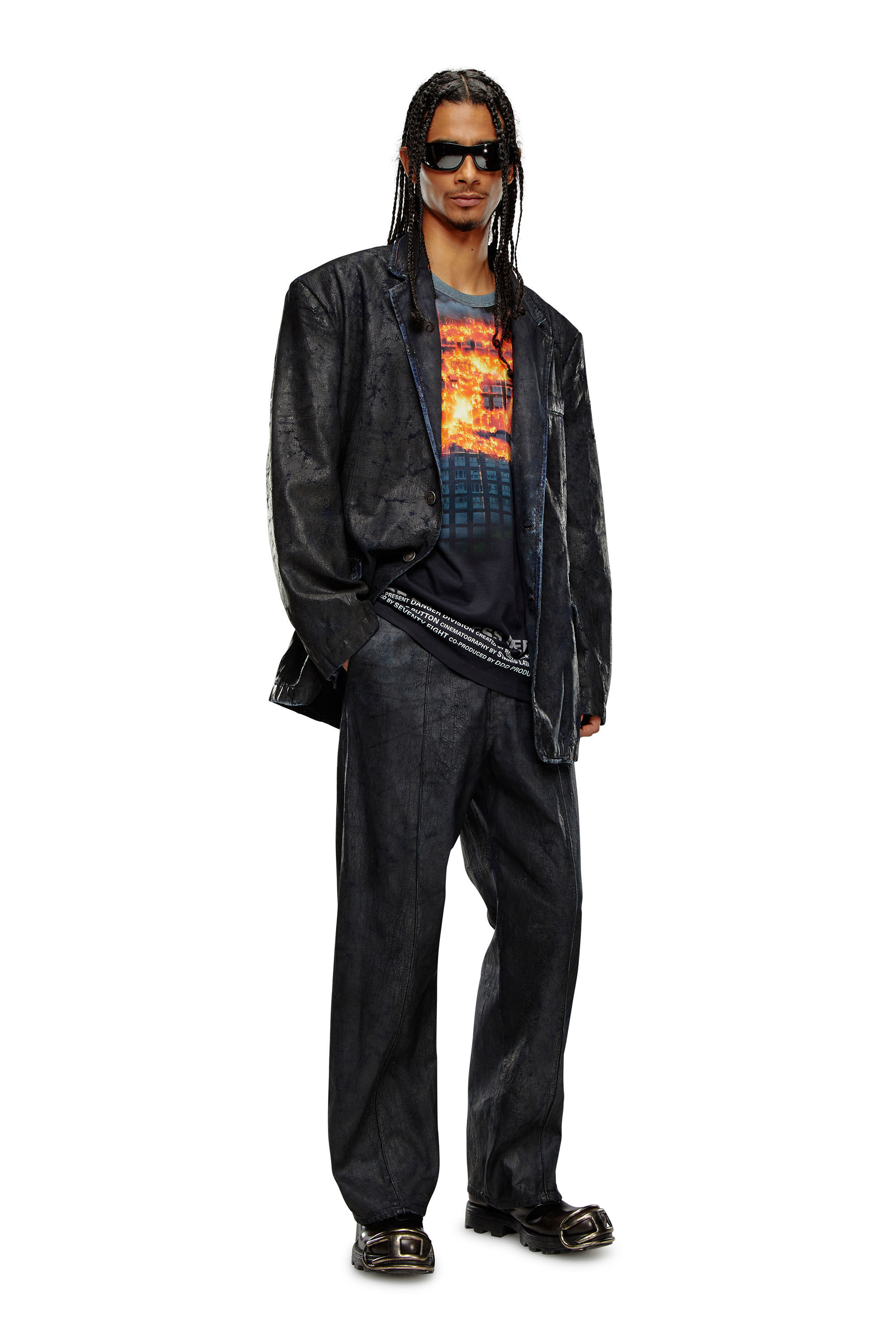 Men's Regular Jeans | Black/Dark grey | Diesel D-Chino-Work
