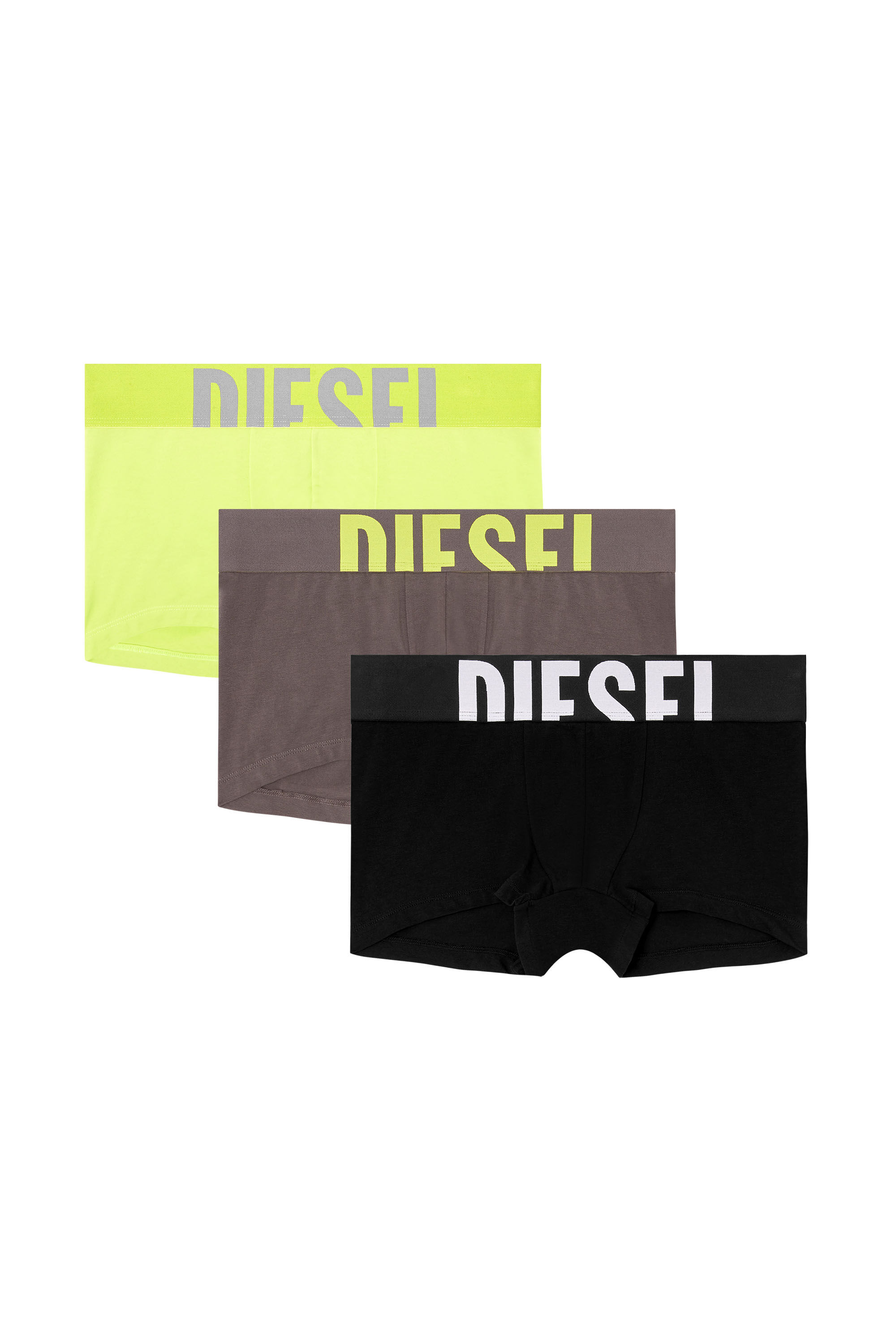 Diesel - UMBX-DAMIENTHREEPACK-5.5EL, Male's Three-pack boxer briefs in stretch cotton in Black/Green - 4